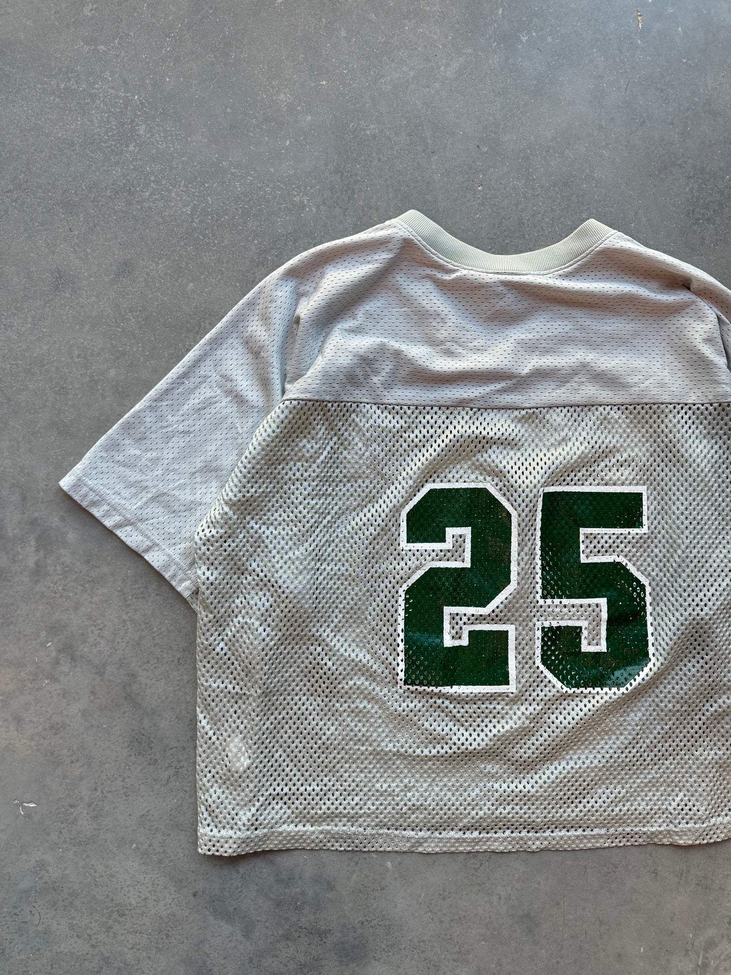 90’s Gibbons Vintage Grey/Green Mesh Practice Football Jersey (XL)