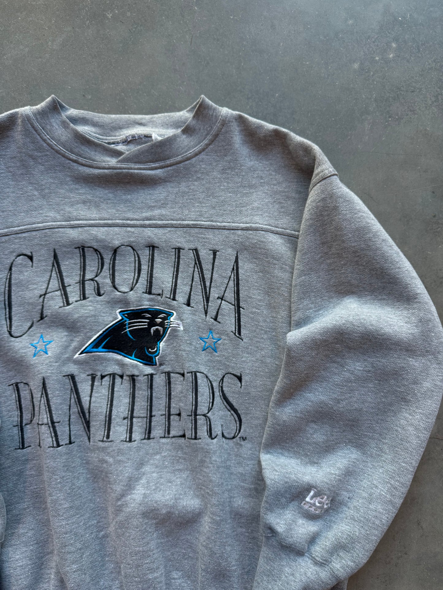 90’s Carolina Panthers Vintage Lee Sport Embroidered Heavyweight NFL Crewneck (Large)