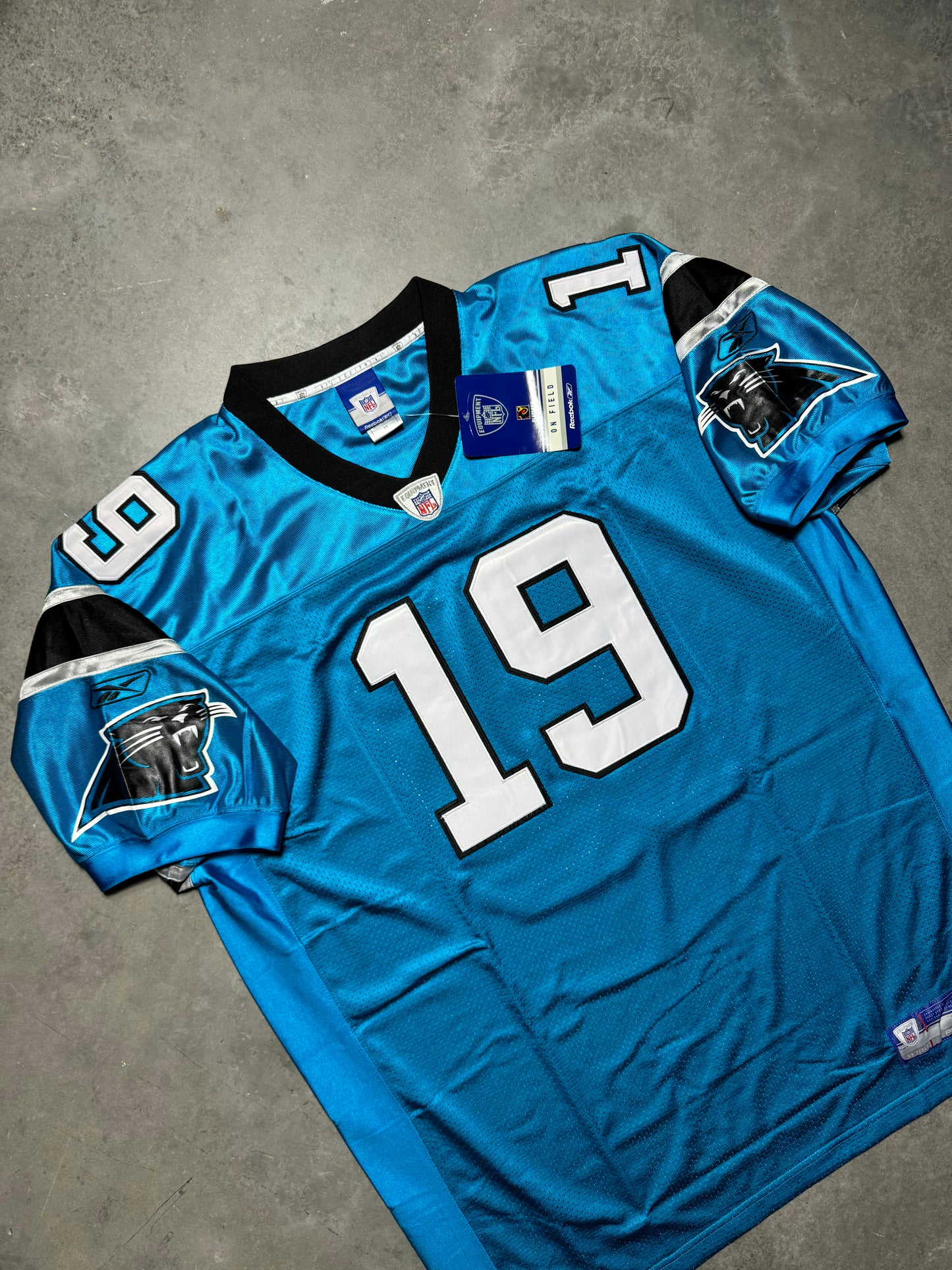 2006 Carolina Panthers Keyshawn Johnson Vintage Electric Blue Alternate Stitched NFL Reebok Authentic Jersey - Deadstock (54/XXXL)