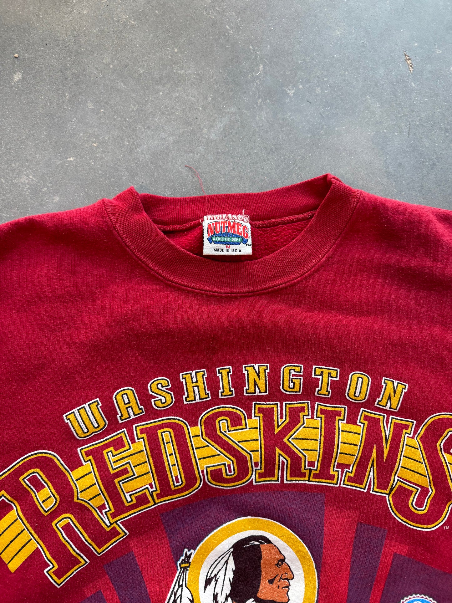 1992 Washington Redskins Super Bowl XXVI Champions Vintage Nutmeg Mills NFL Crewneck (Medium)