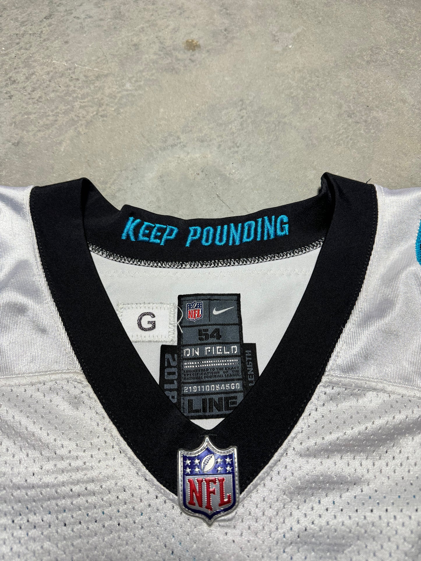 2018 Carolina Panthers Vernon Butler Jr. White Nike Game Used NFL Jersey (Size 54)