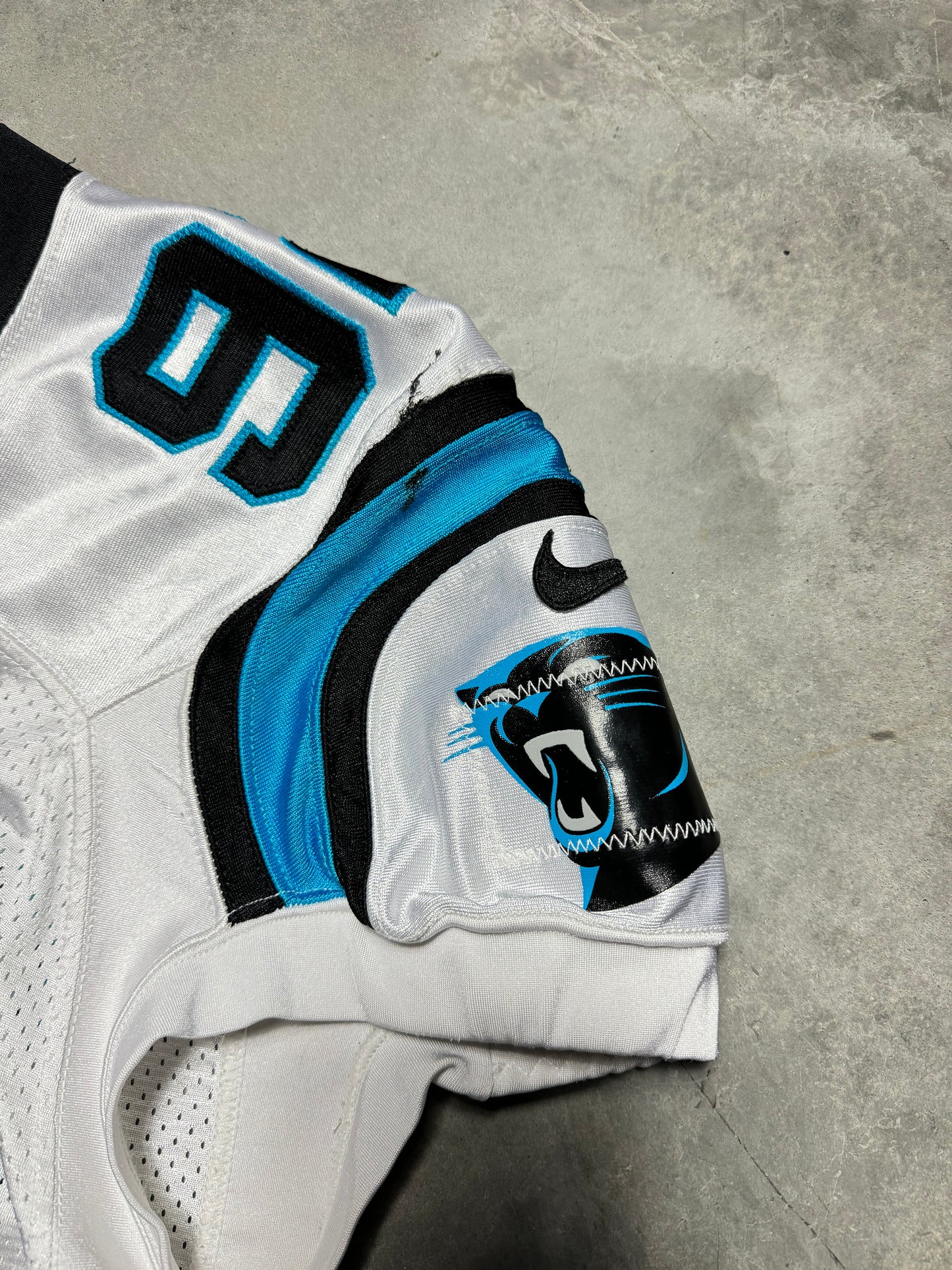 2018 Carolina Panthers Vernon Butler Jr. White Nike Game Used NFL Jersey (Size 54)