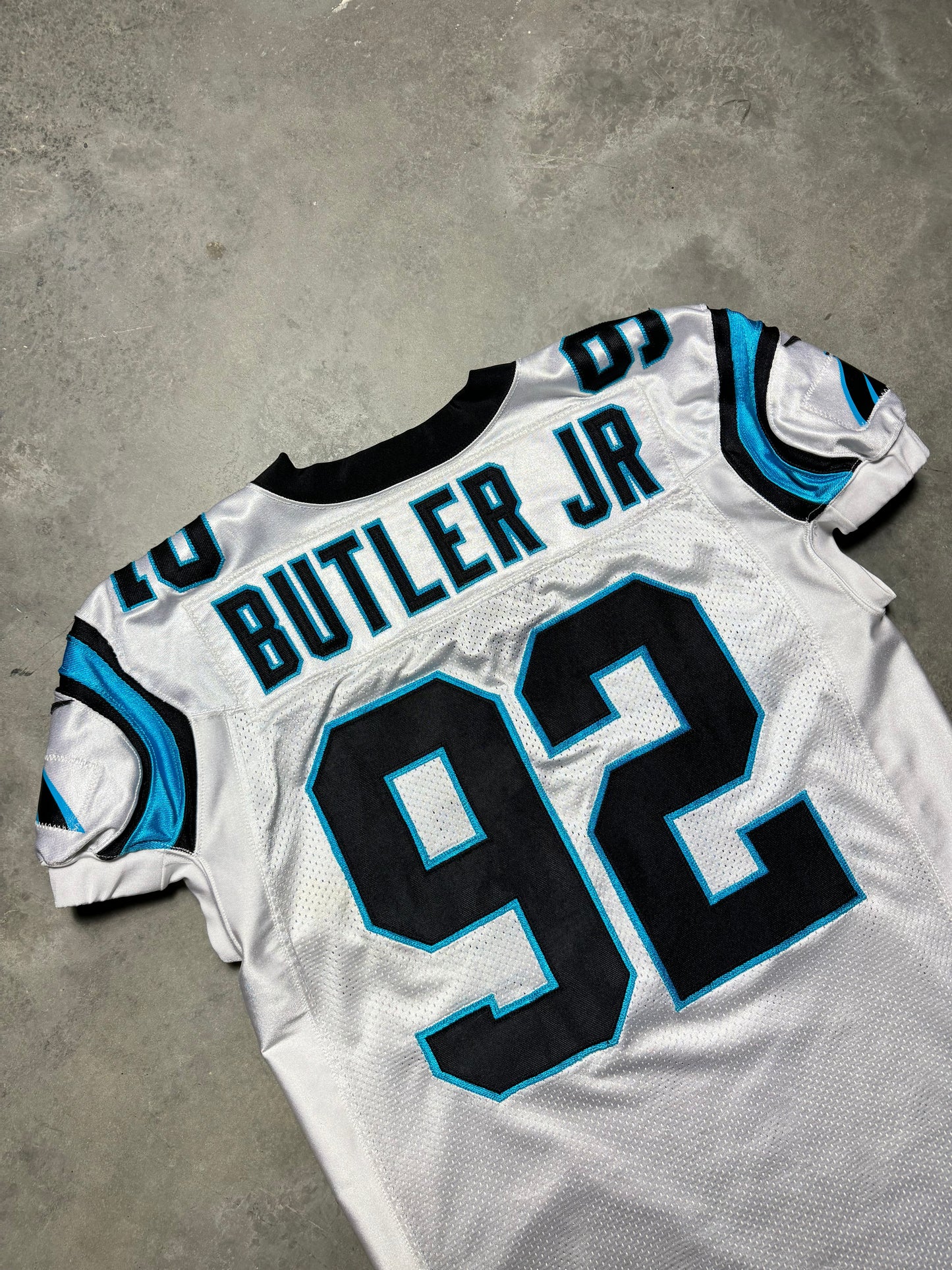 2018 Carolina Panthers Vernon Butler Jr. White Nike Game Used NFL Jersey (Size 54)