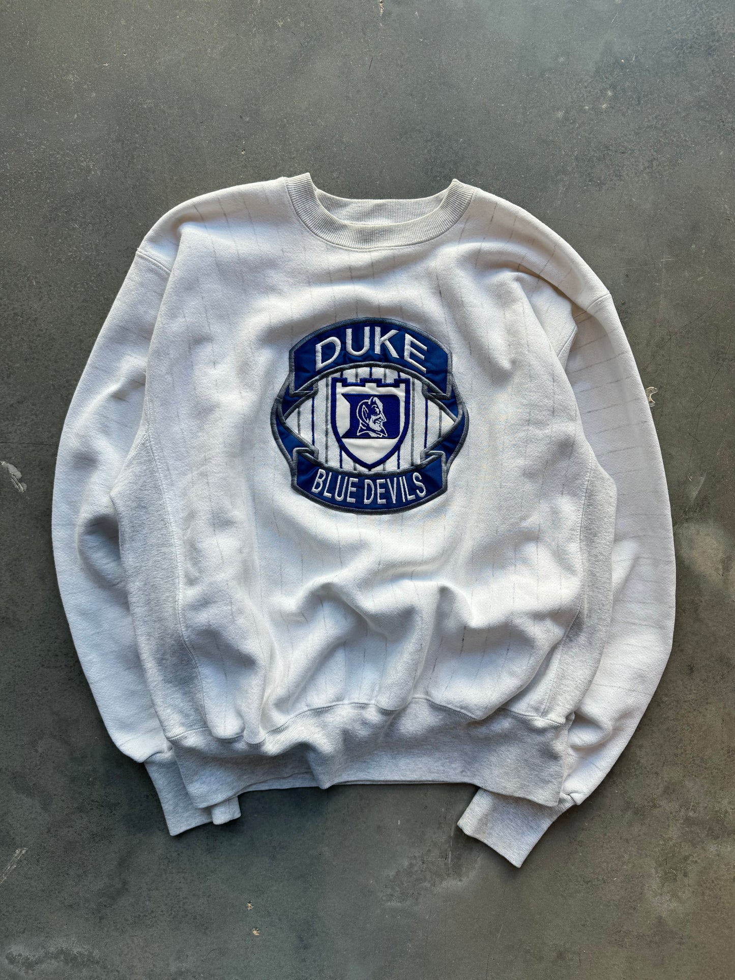 90’s Duke Blue Devils Super Heavyweight College Embroidered Crewneck (XL)