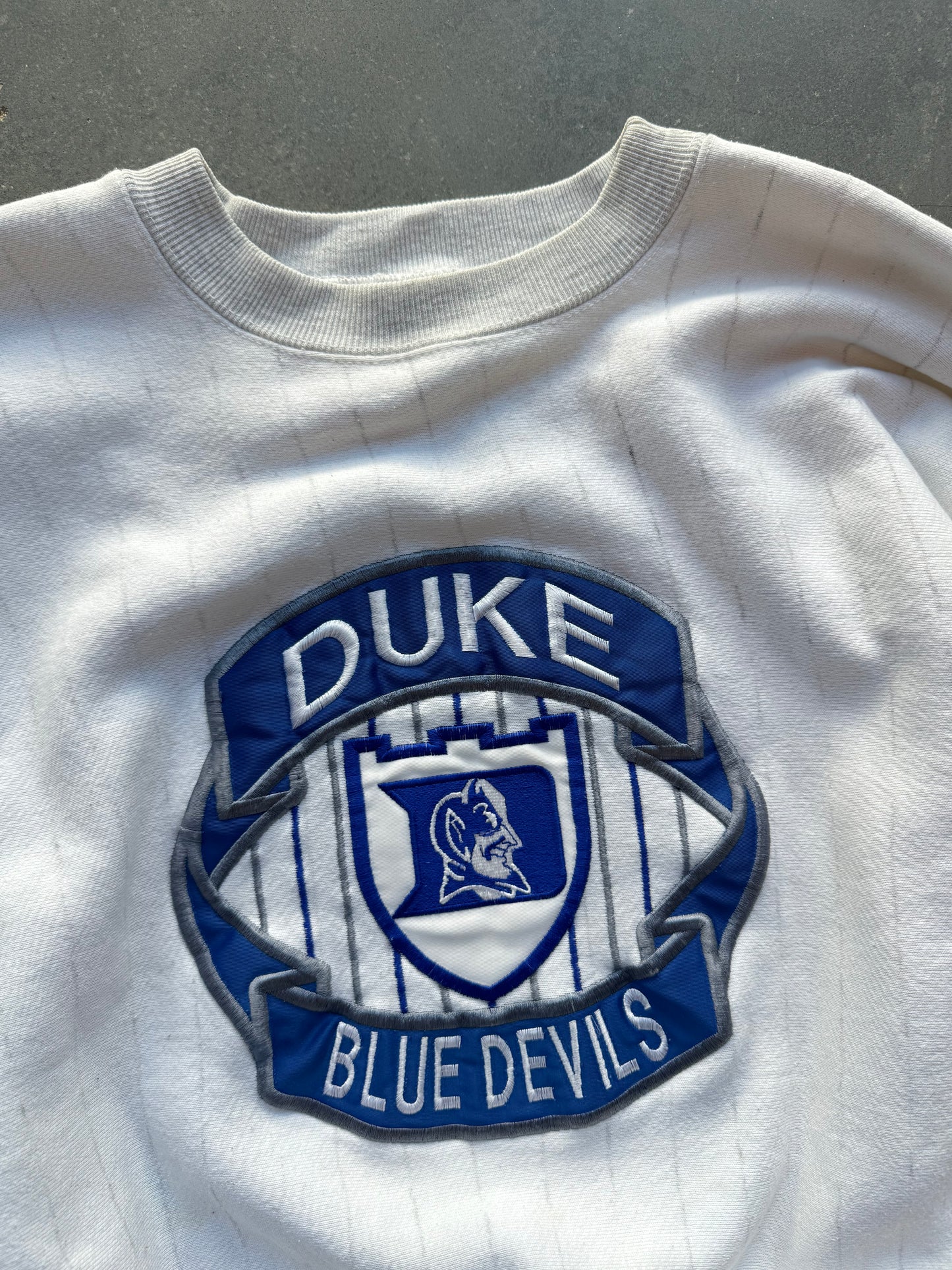 90’s Duke Blue Devils Super Heavyweight College Embroidered Crewneck (XL)