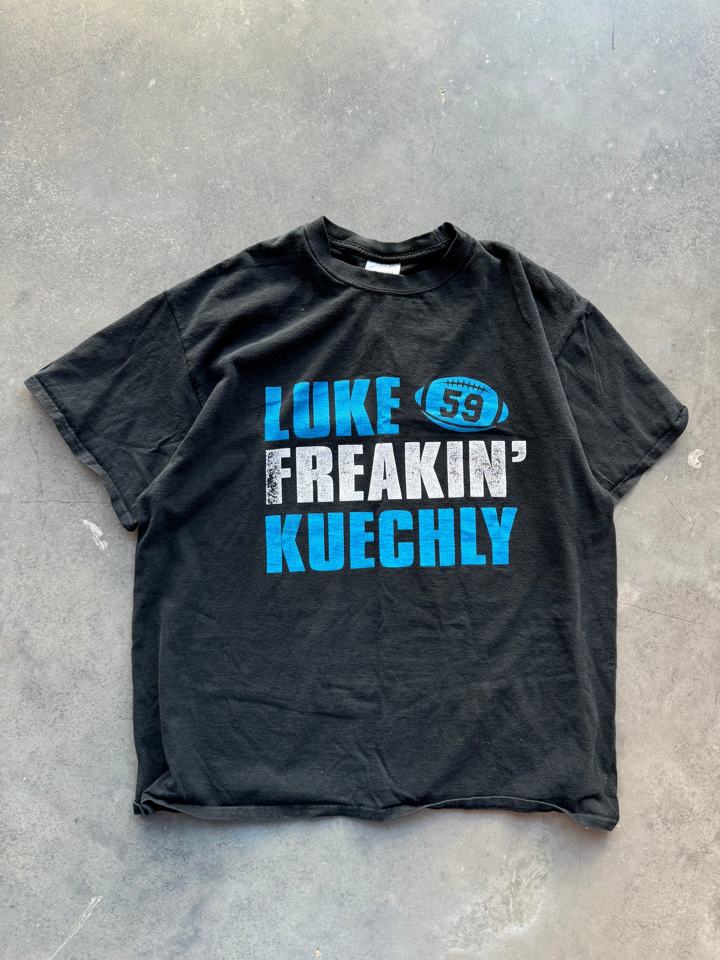 2010’s Carolina Panthers Luke Freakin’ Kuechly Vintage NFL Tee (Large)