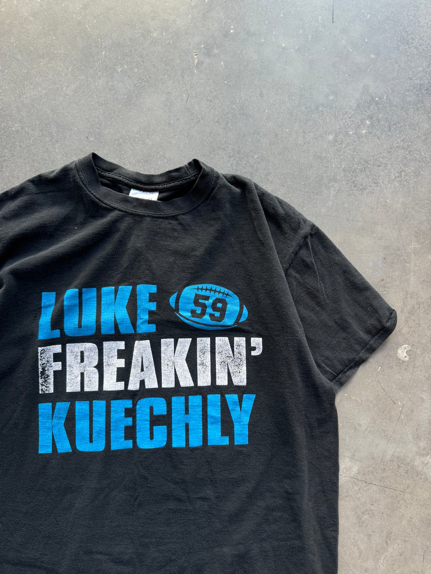 2010’s Carolina Panthers Luke Freakin’ Kuechly Vintage NFL Tee (Large)