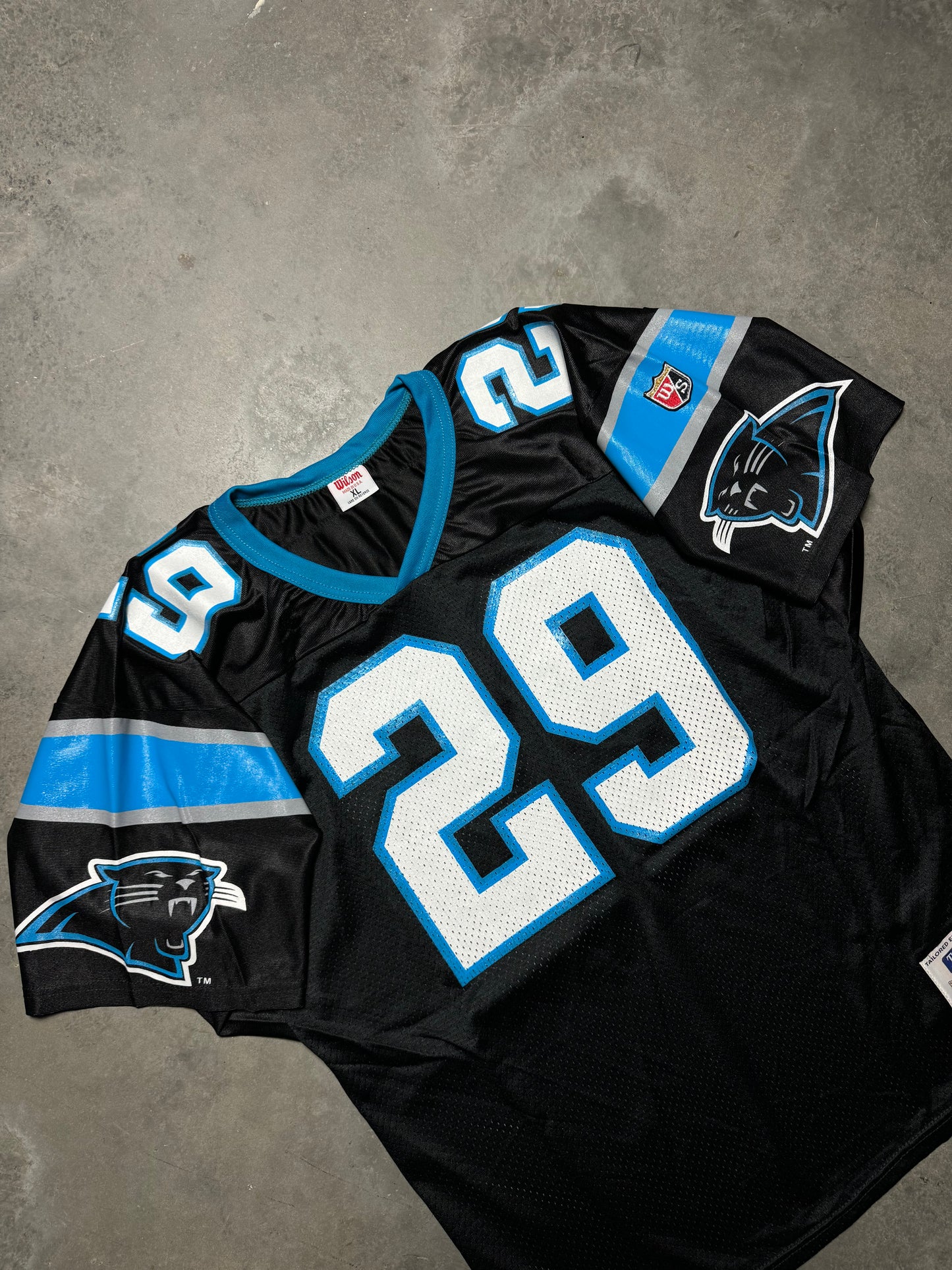1995 Carolina Panthers Barry Foster Vintage Black Wilson NFL Jersey - Deadstock (XL)