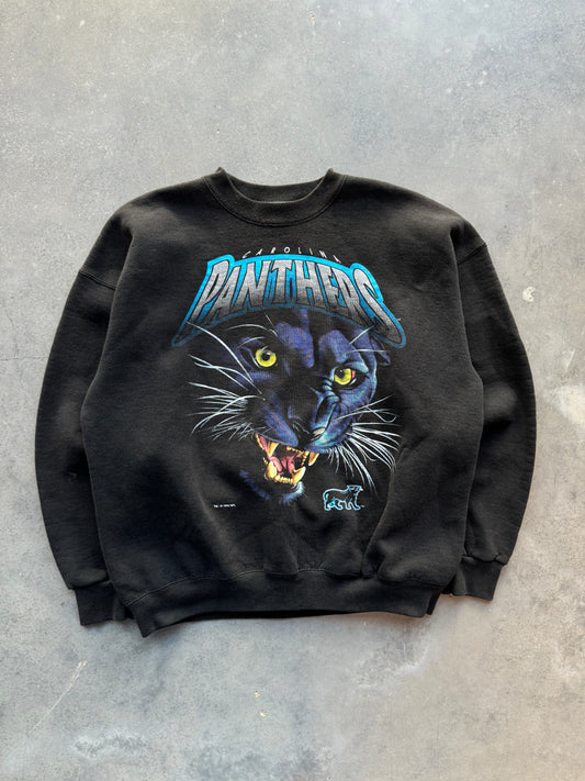 1993 Carolina Panthers Vintage Salem Sportswear Big Face Realistic Cat NFL Crewneck (Large)