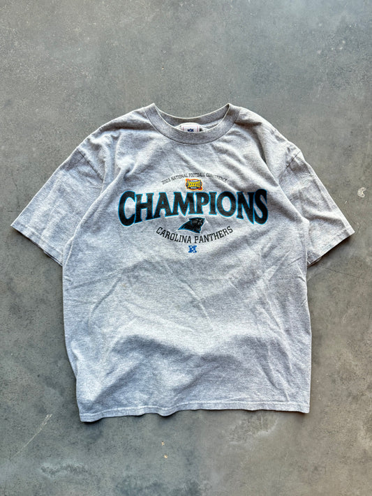 2003 Carolina Panthers NFC Champions Super Bowl XXXVIII Grey NFL Tee (Large)