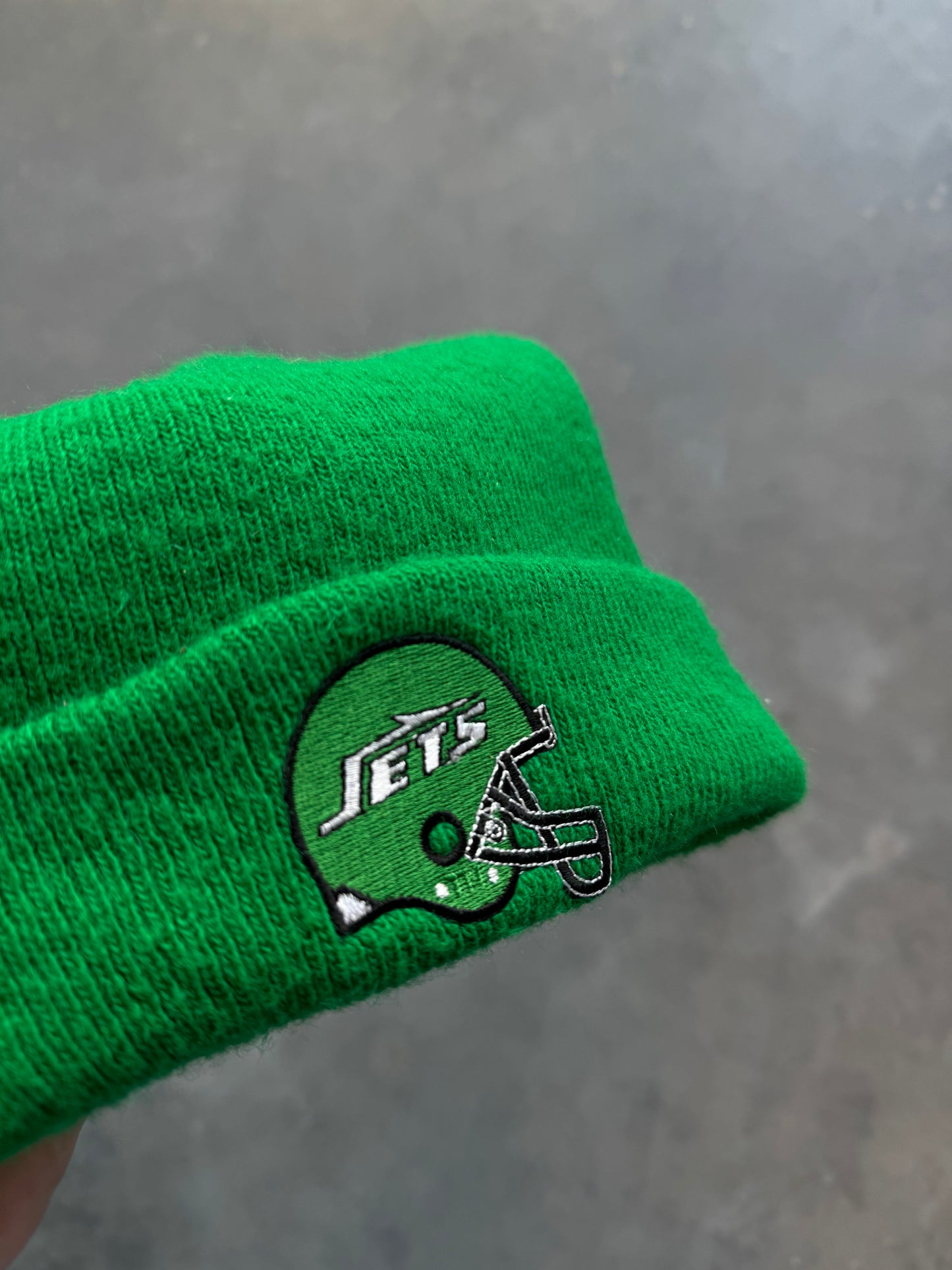 90’s New York Jets Vintage NFL Fleece Beanie (OSFA)