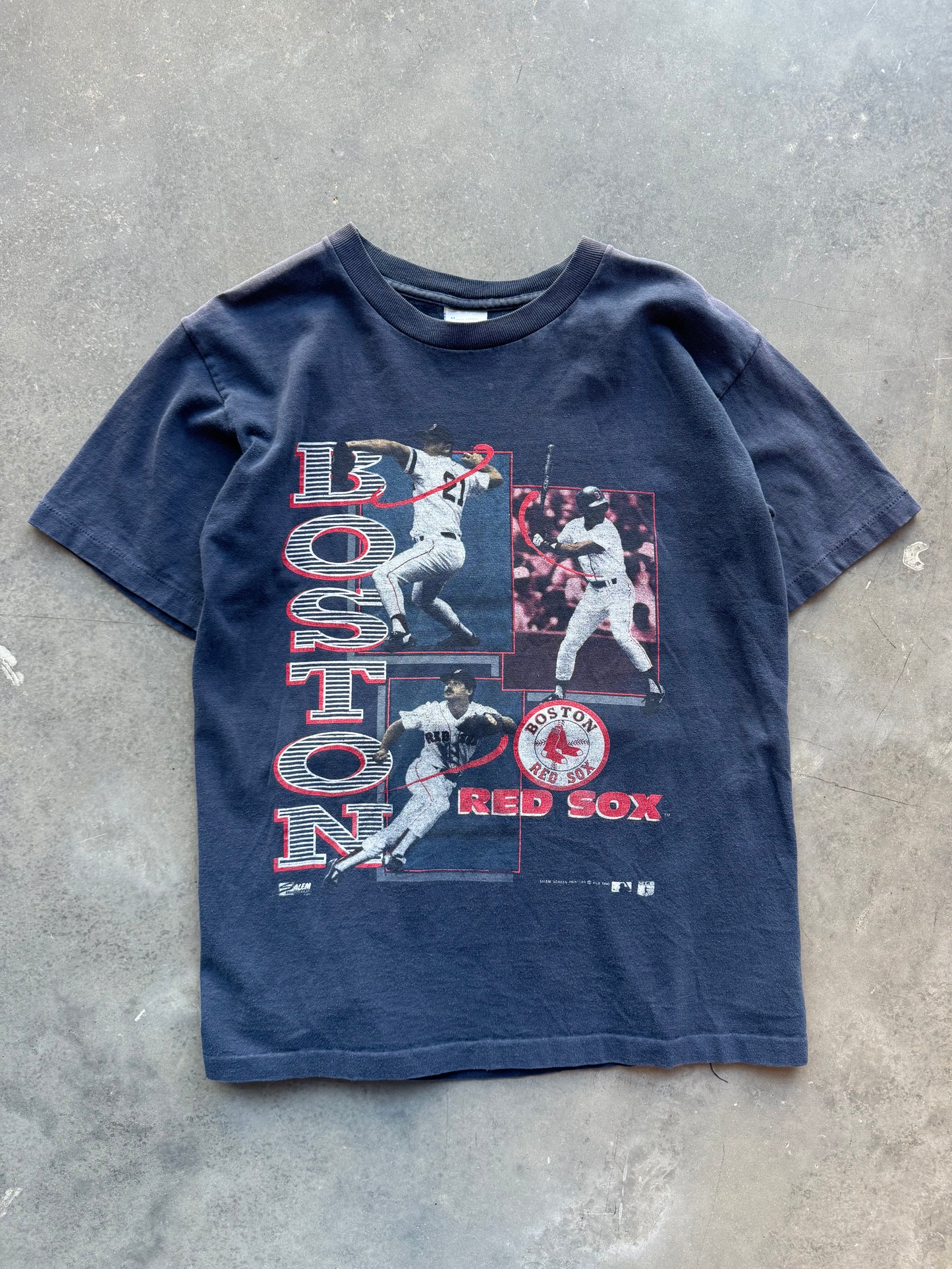 1990 Boston Red Sox Vintage Salem Sportswear Faded MLB Player Tee (Small)