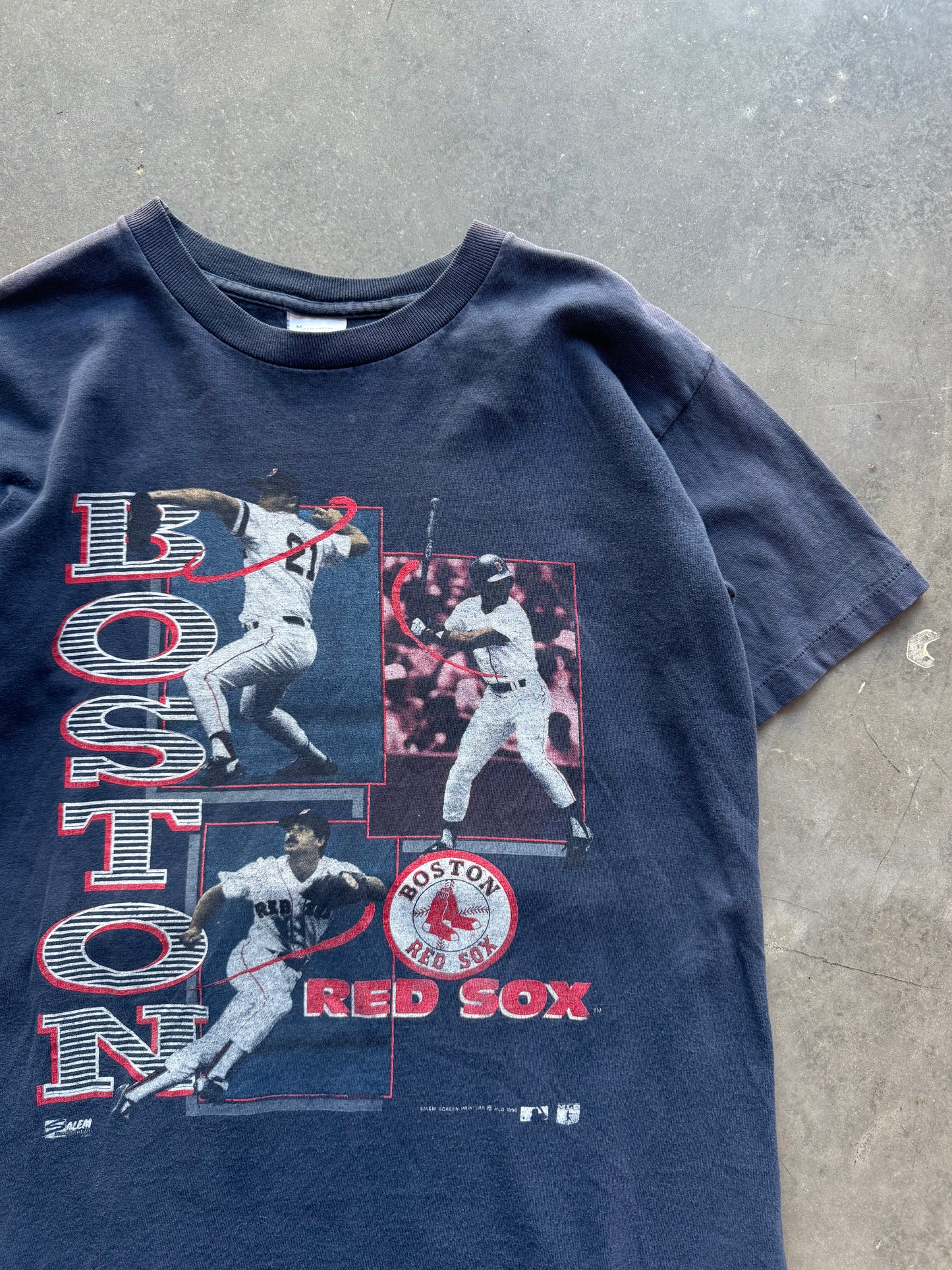 1990 Boston Red Sox Vintage Salem Sportswear Faded MLB Player Tee (Small)