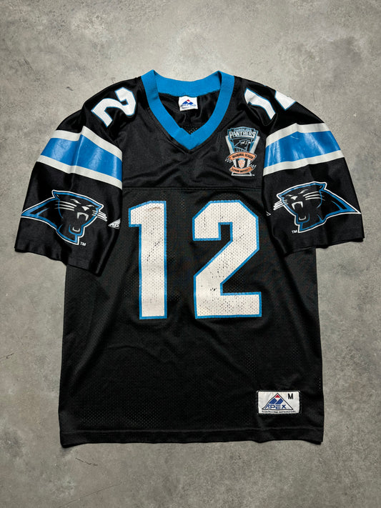 1995 Carolina Panthers Kerry Collins Vintage Black Apex One Inaugural Season Patch NFL Jersey (Medium)
