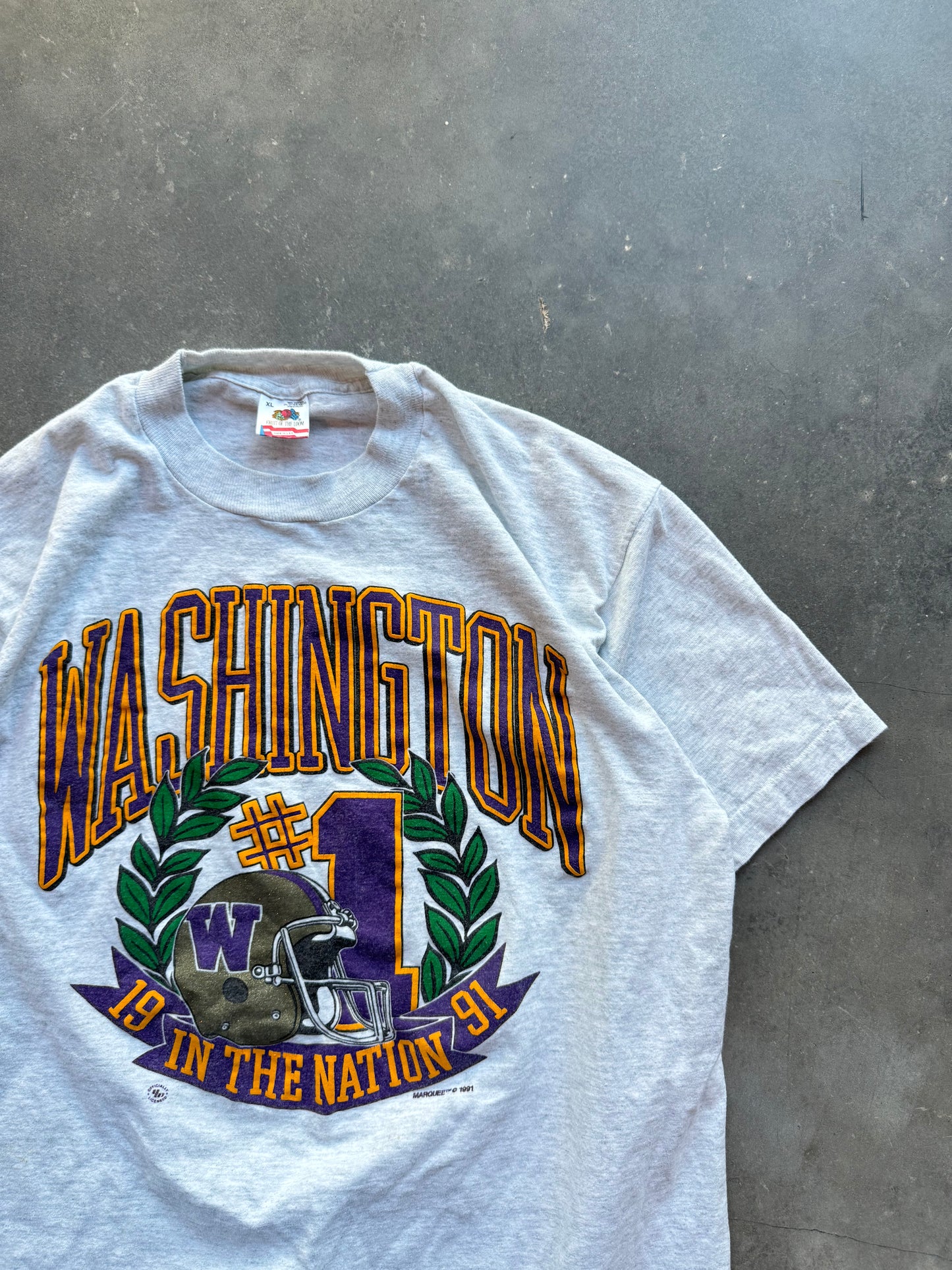 1991 Washington Huskies Vintage #1 In The Nation College Football Tee (XL)