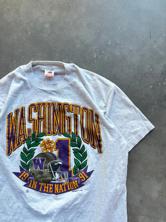 1991 Washington Huskies Vintage #1 In The Nation College Football Tee (XL)