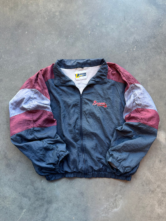 90’s Atlanta Braves Vintage Colorblocked MLB Windbreaker Jacket (Large)