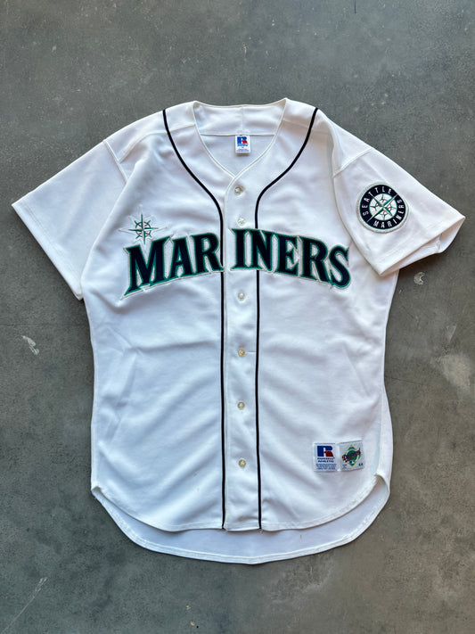 90’s Seattle Mariners Vintage Russell Athletic Diamond Collection Stitched MLB Jersey (44/Large)