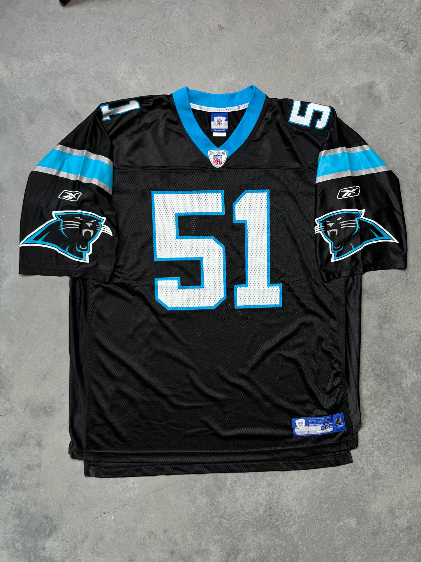00’s Carolina Panthers Sam Mills Vintage Black Reebok NFL Jersey (XXL)