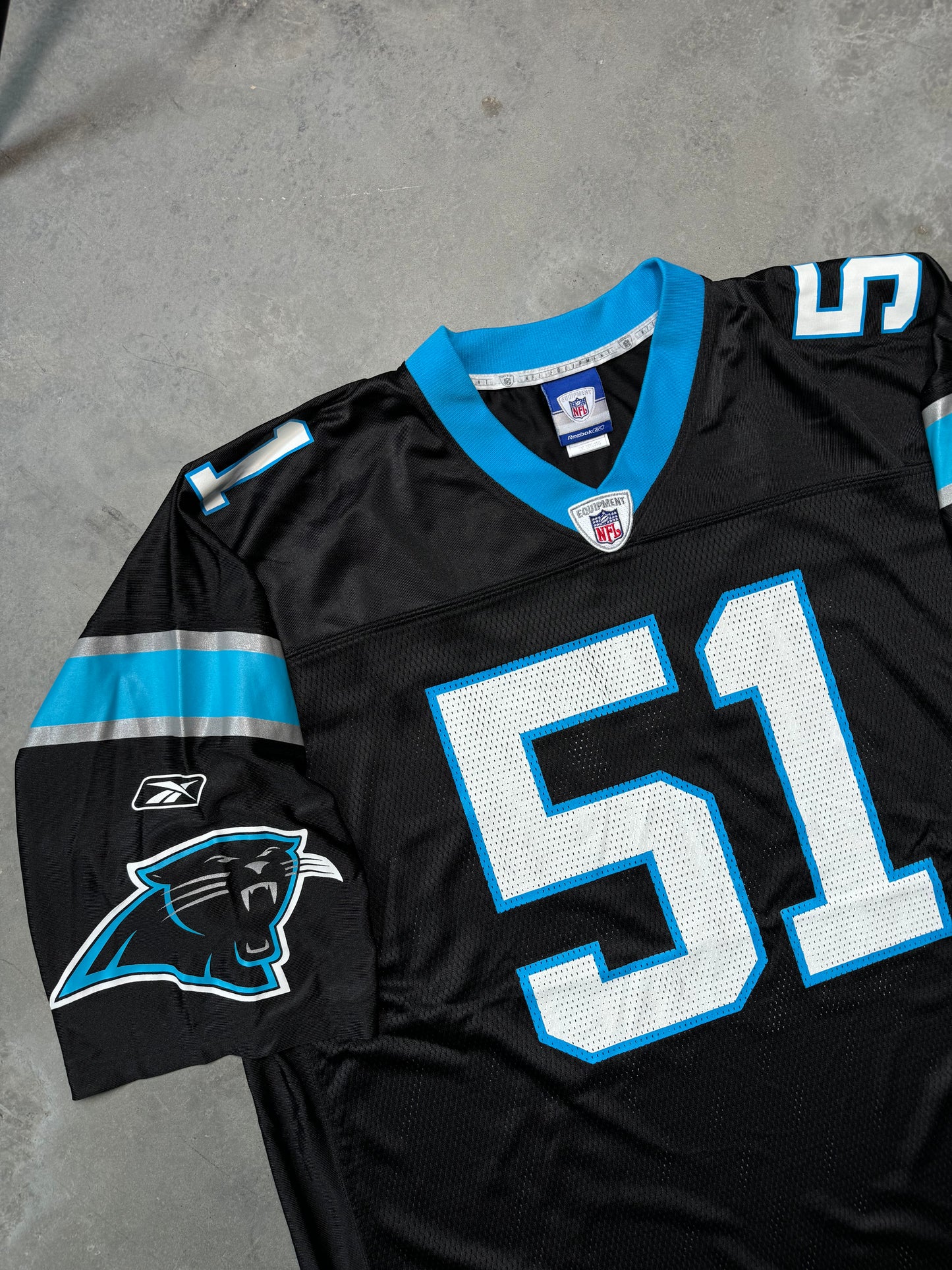 00’s Carolina Panthers Sam Mills Vintage Black Reebok NFL Jersey (XXL)