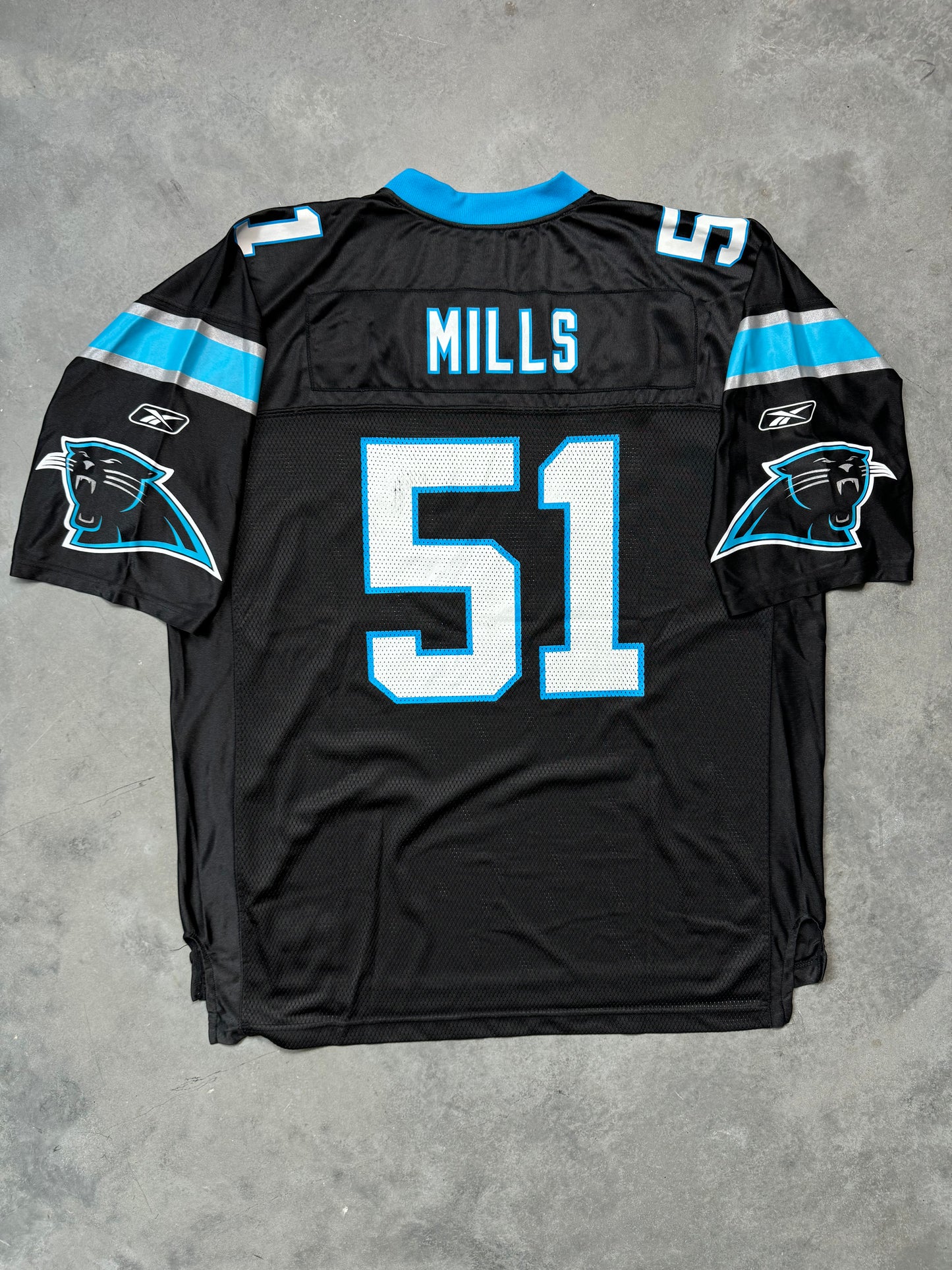 00’s Carolina Panthers Sam Mills Vintage Black Reebok NFL Jersey (XXL)