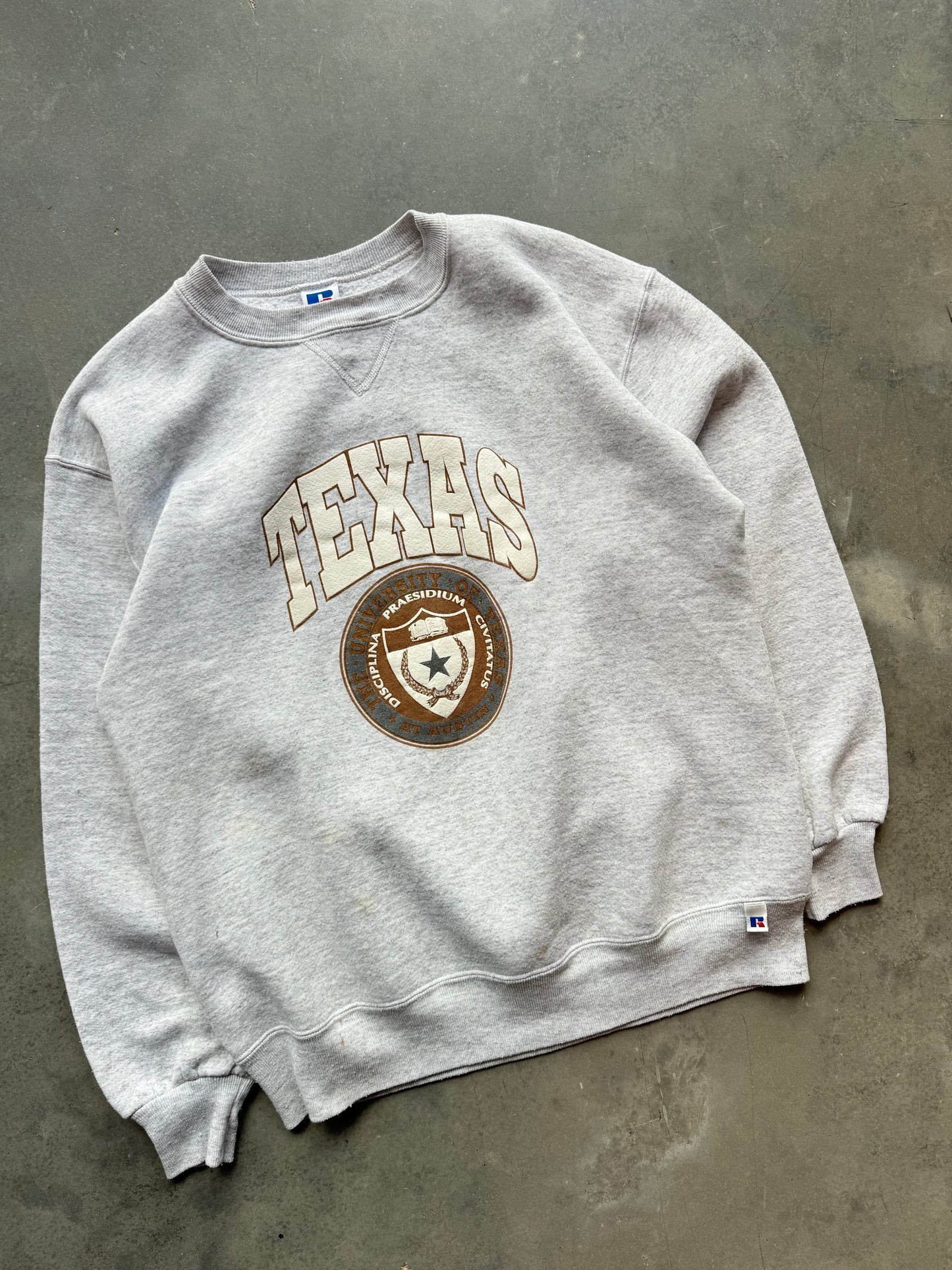 90’s Texas Longhorns Vintage Russell Athletic College Seal Crewneck (Large)