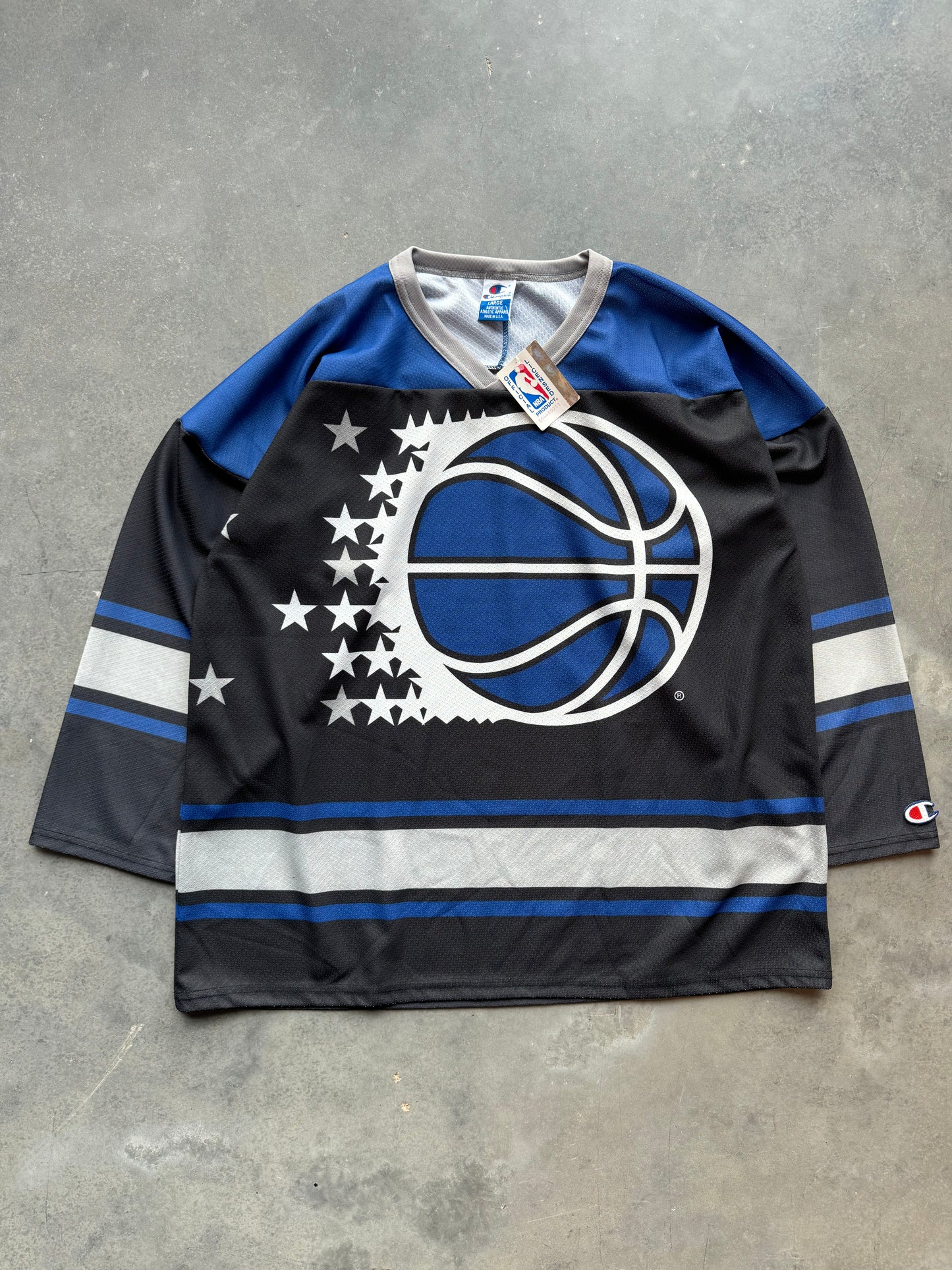 90’s Orlando Magic Vintage Champion NBA Big Logo Hockey Jersey - Deadstock (Large)