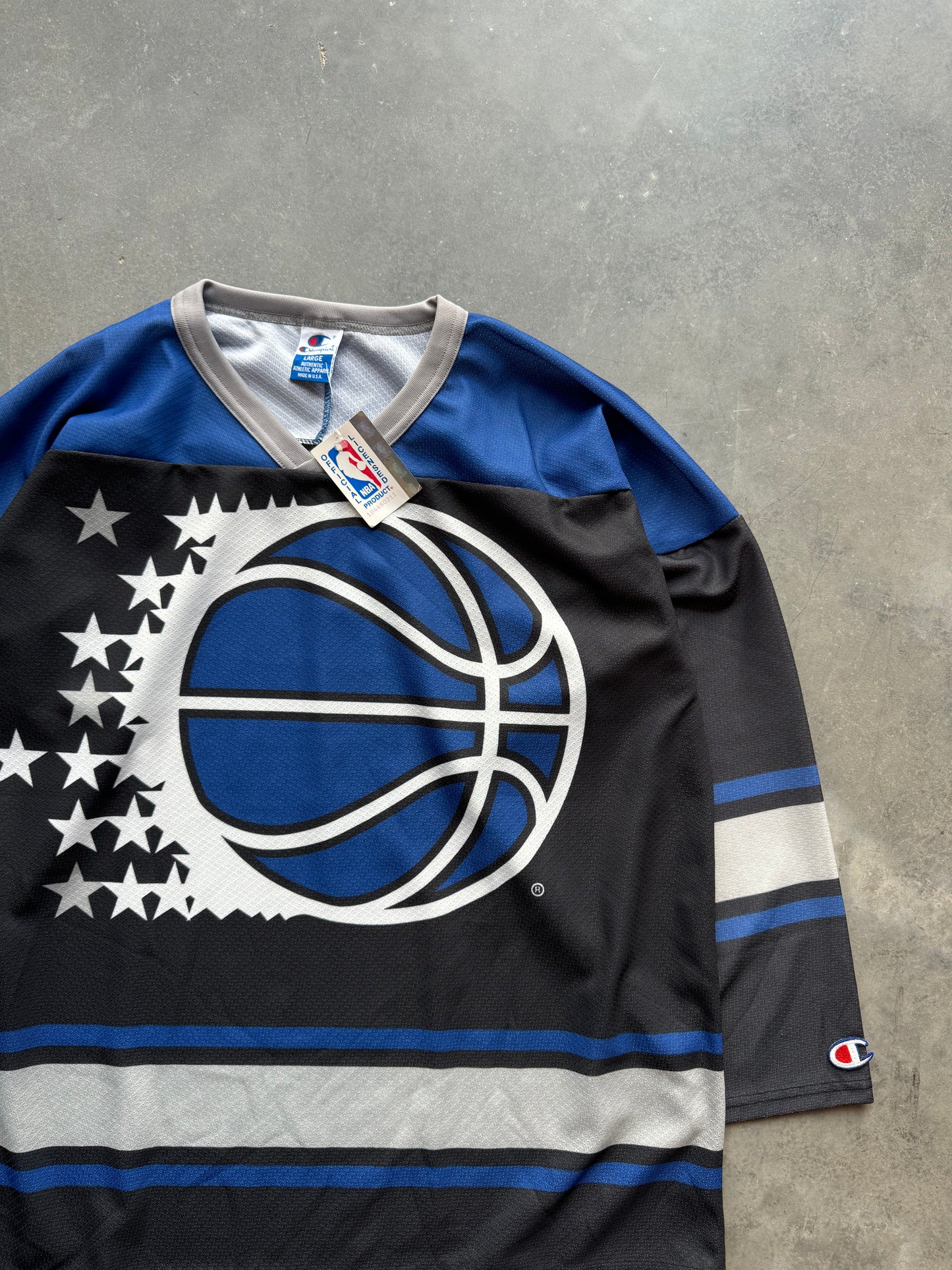 90’s Orlando Magic Vintage Champion NBA Big Logo Hockey Jersey - Deadstock (Large)