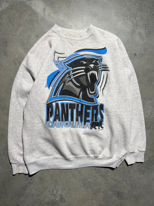 1993 Carolina Panthers Vintage Heather Grey Salem Sportswear Full Cat Alternate Logo NFL Crewneck (XL)