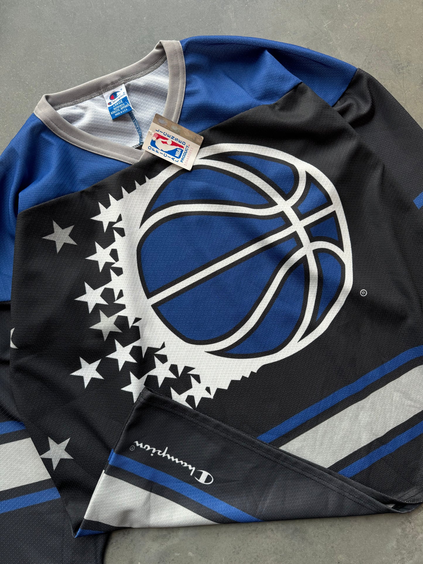 90’s Orlando Magic Vintage Champion NBA Big Logo Hockey Jersey - Deadstock (Large)