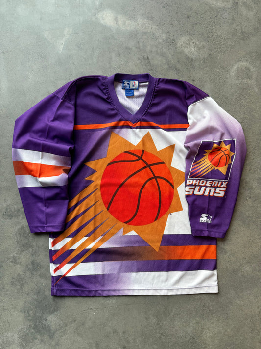 90’s Phoenix Suns Vintage Starter NBA All Over Print Hockey Jersey (Large)