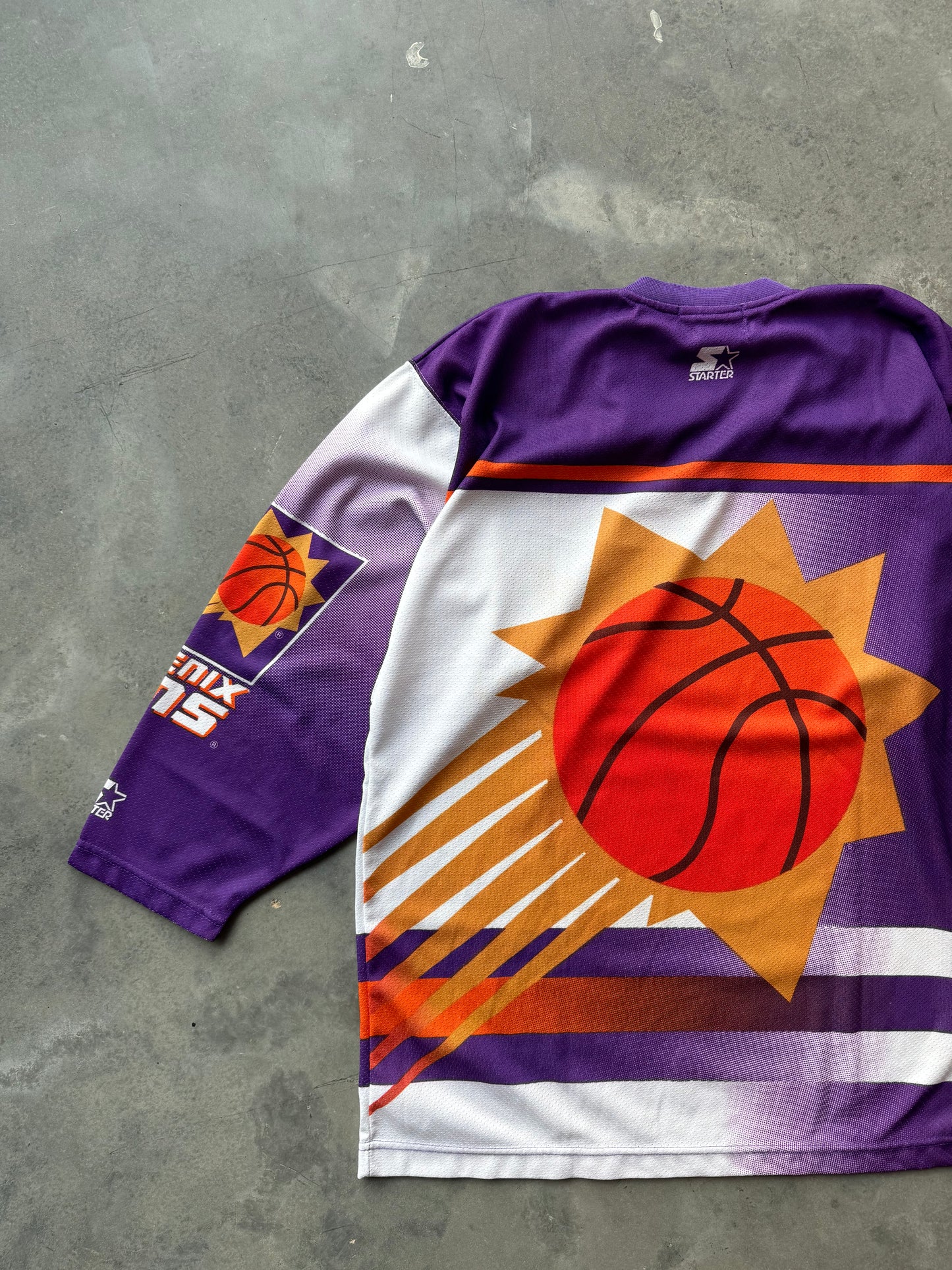 90’s Phoenix Suns Vintage Starter NBA All Over Print Hockey Jersey (Large)