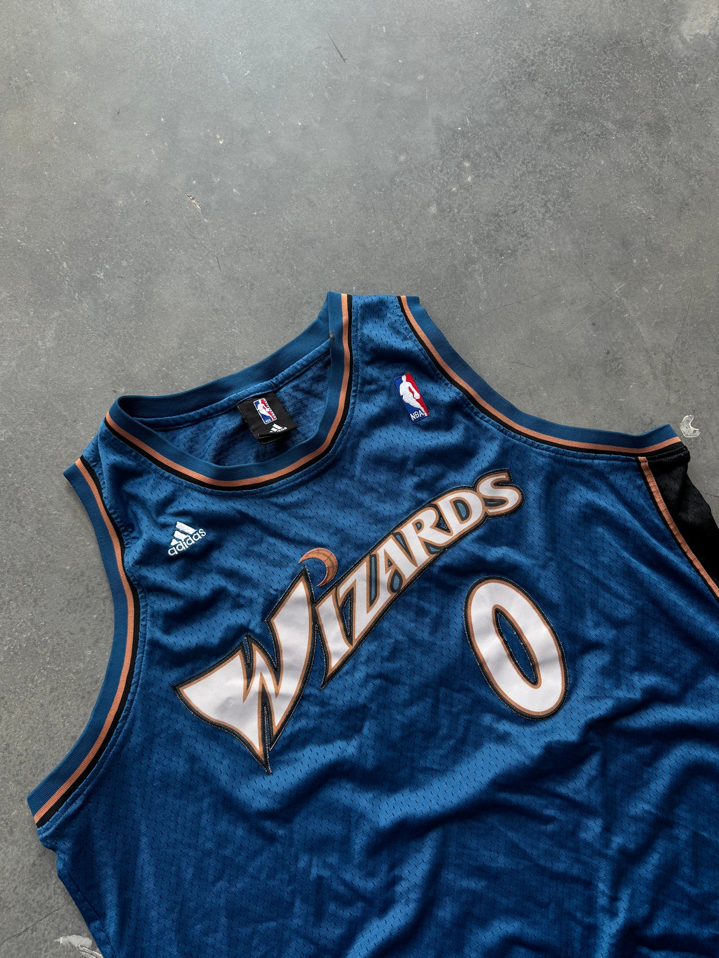 00’s Washington Wizards Gilbert Arenas Vintage Adidas Stitched NBA Swingman Jersey (XXL)