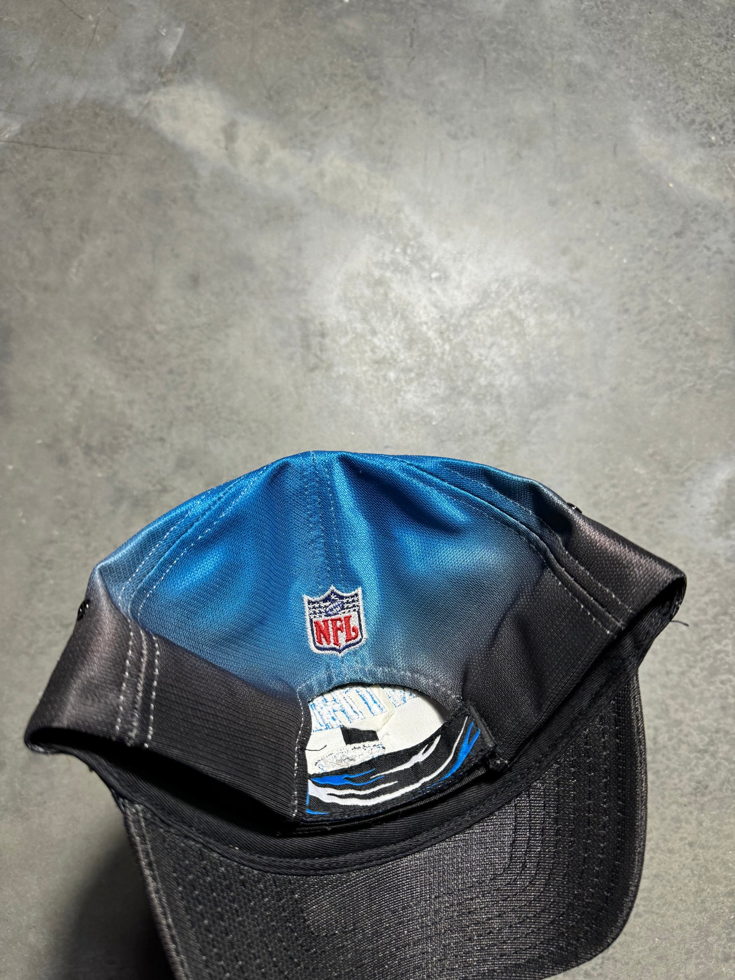 00’s Carolina Panthers Vintage Puma Gradient Fade NFL Strapback Hat (OSFA)