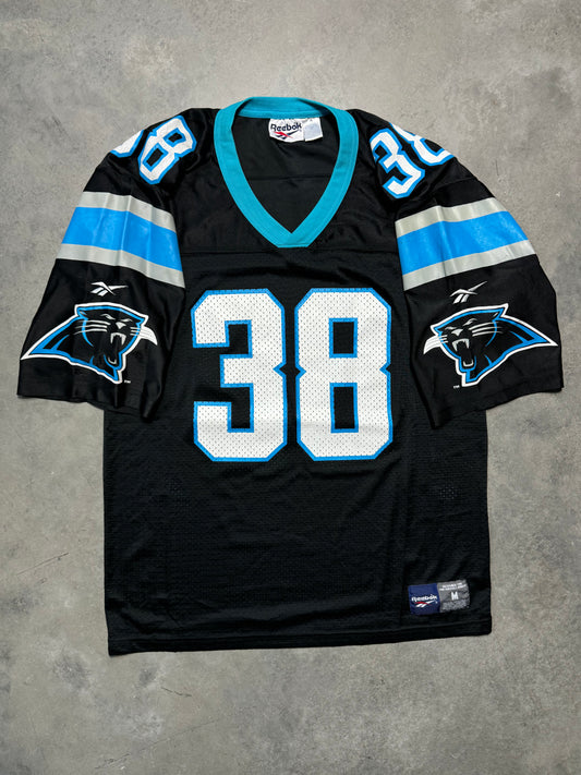 1996 Carolina Panthers Tyrone Poole Vintage Black Reebok NFL Jersey (Medium)