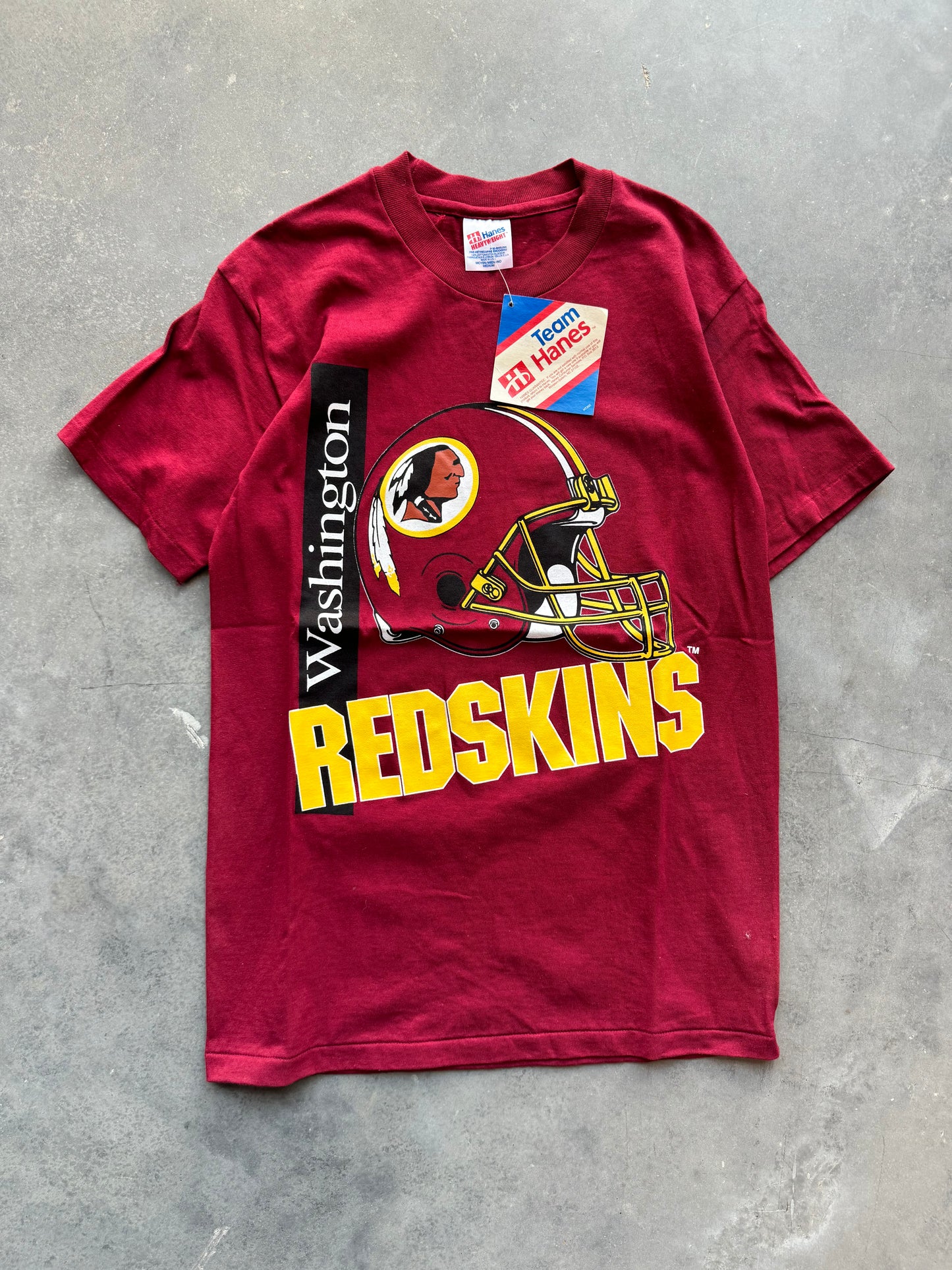 90’s Washington Redskins Vintage Helmet Graphic NFL Tee - Deadstock (Medium)