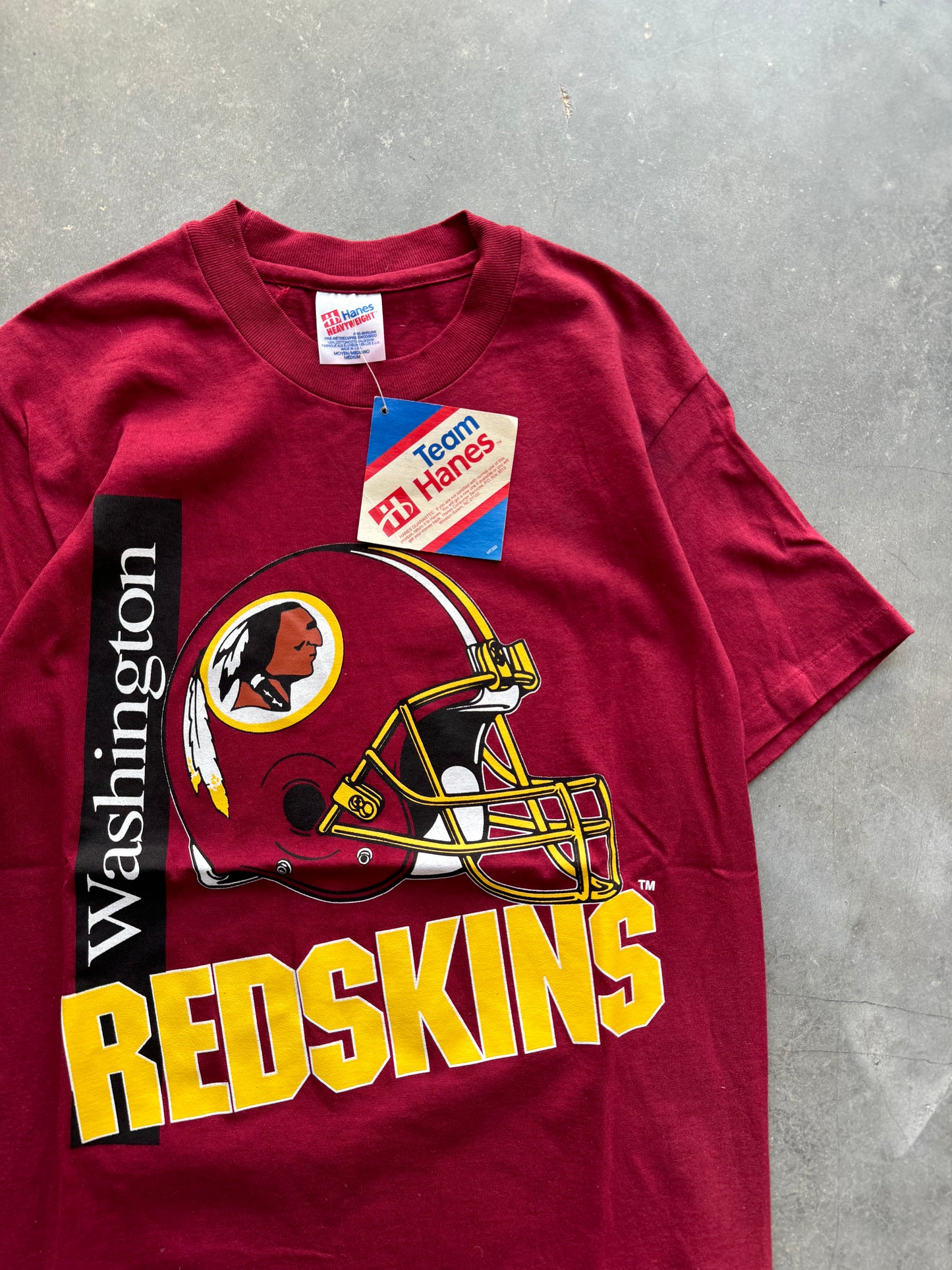 90’s Washington Redskins Vintage Helmet Graphic NFL Tee - Deadstock (Medium)