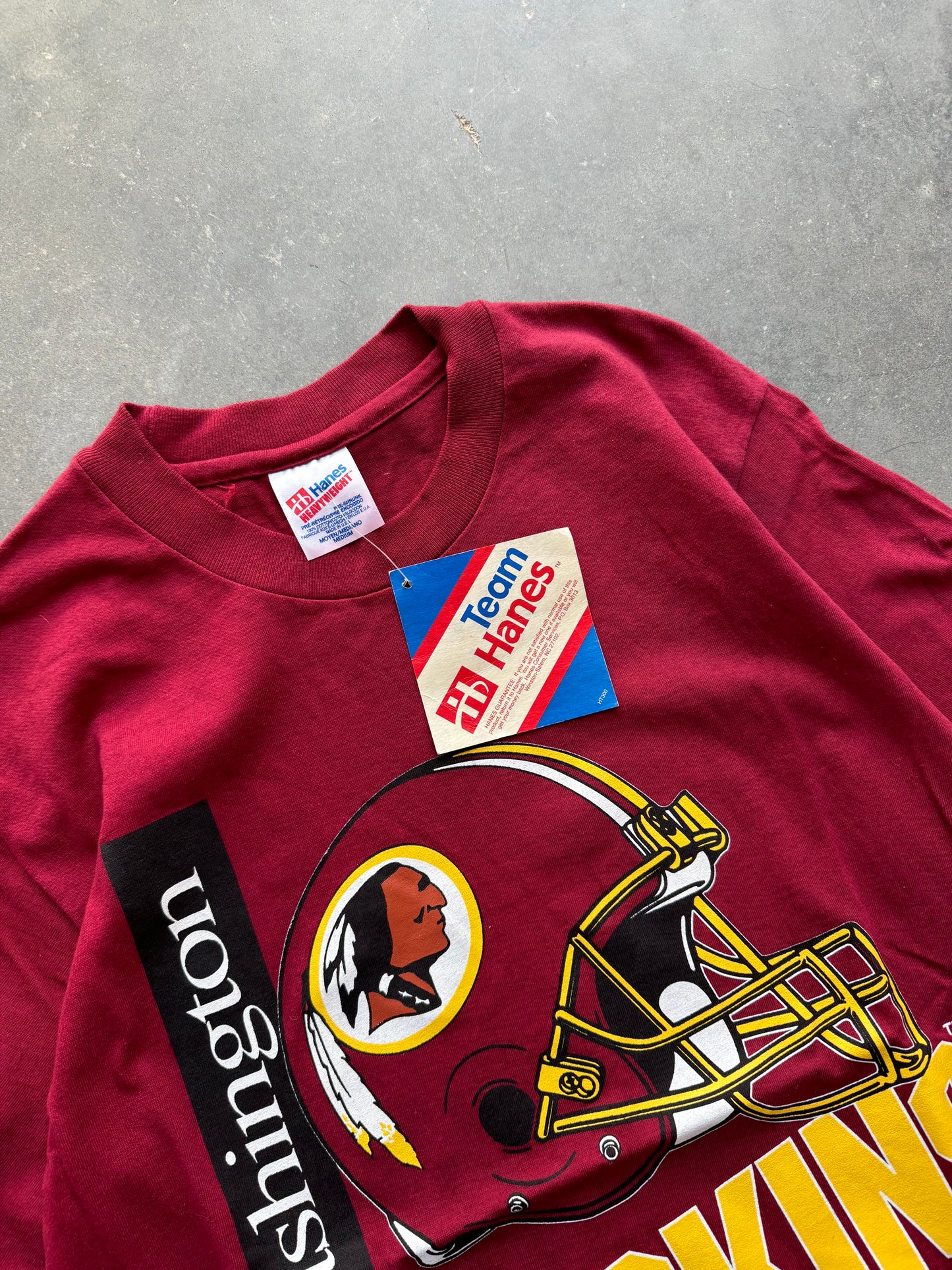 90’s Washington Redskins Vintage Helmet Graphic NFL Tee - Deadstock (Medium)