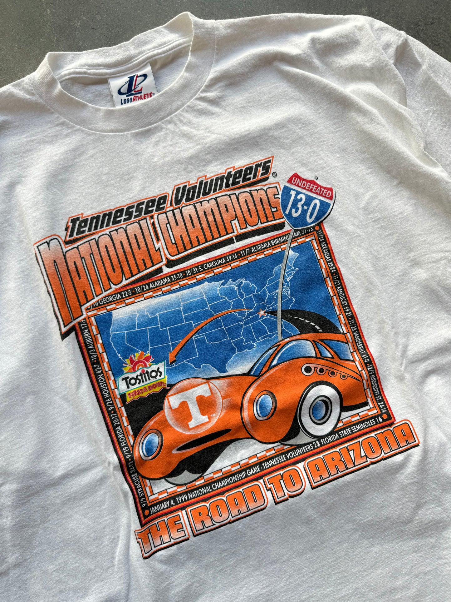 1999 Tennessee Volunteers Vintage Pro Player National Champions College Football Tee (XXL)