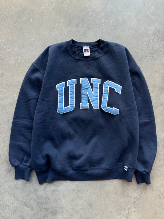 90’s UNC North Carolina Tarheels Vintage Russell Athletic Patch College Crewneck (Large)