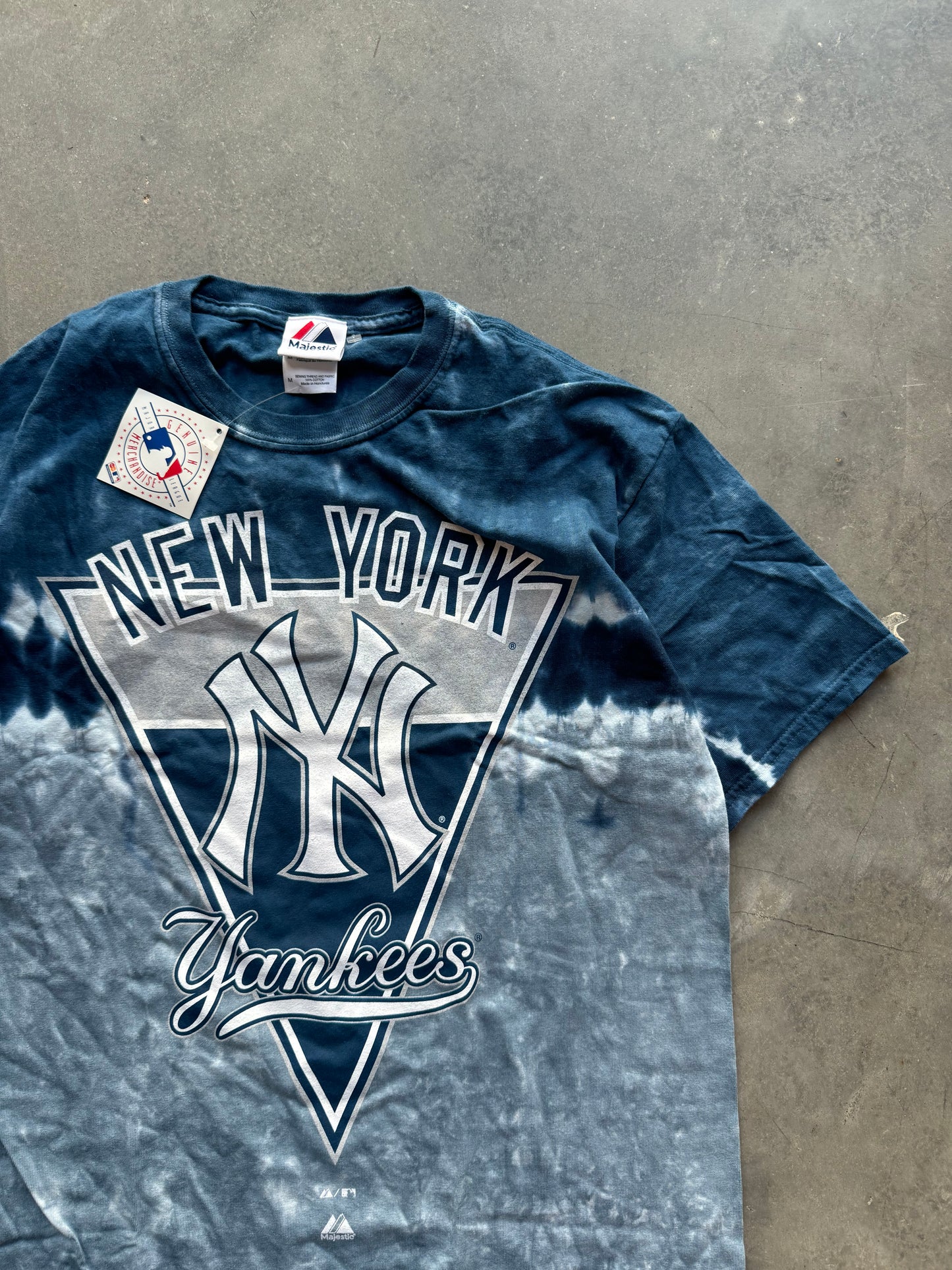 90’s New York Yankees Vintage Majestic Tie Dye MLB Baseball Tee - Deadstock (Medium)