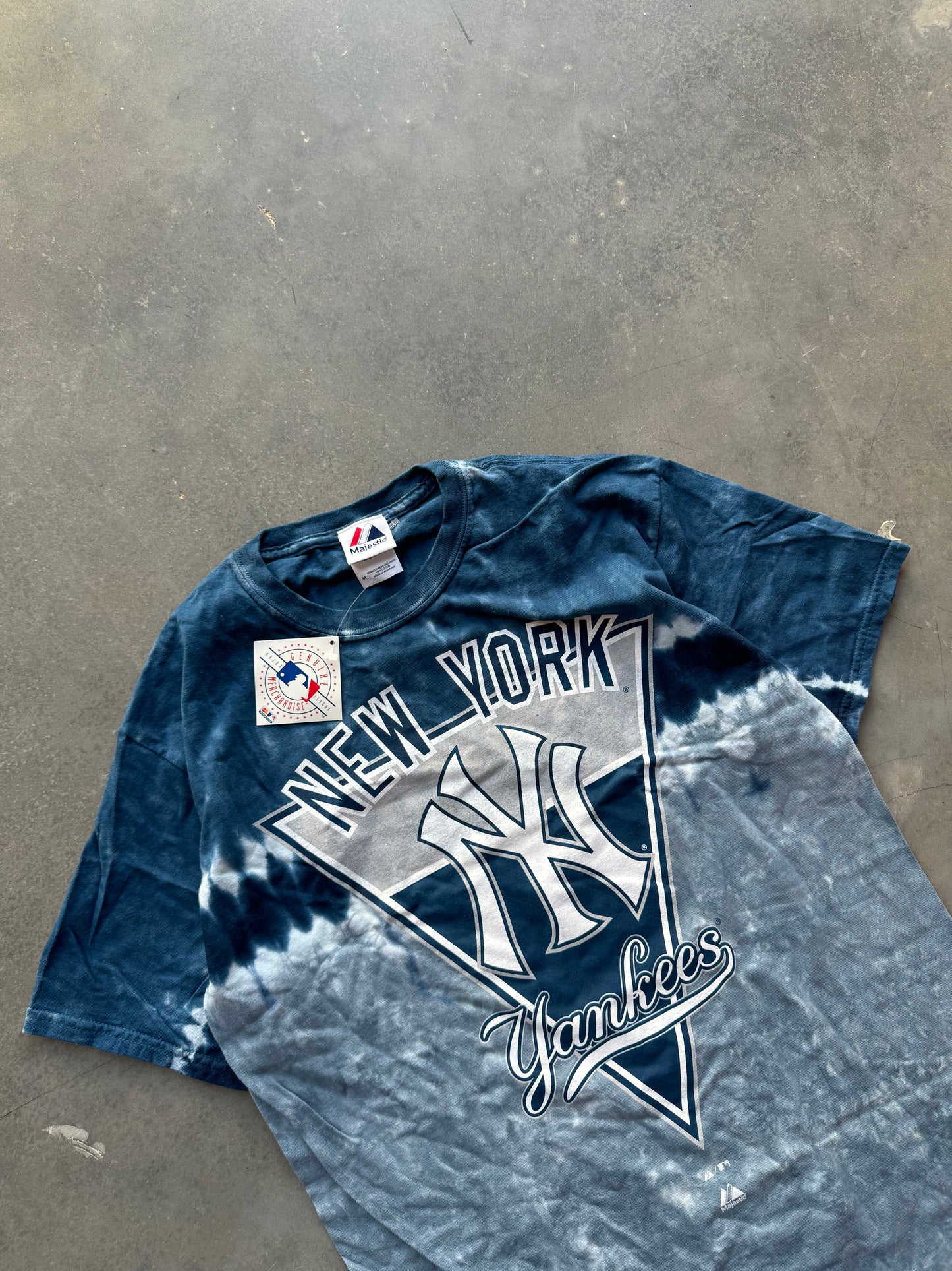 90’s New York Yankees Vintage Majestic Tie Dye MLB Baseball Tee - Deadstock (Medium)