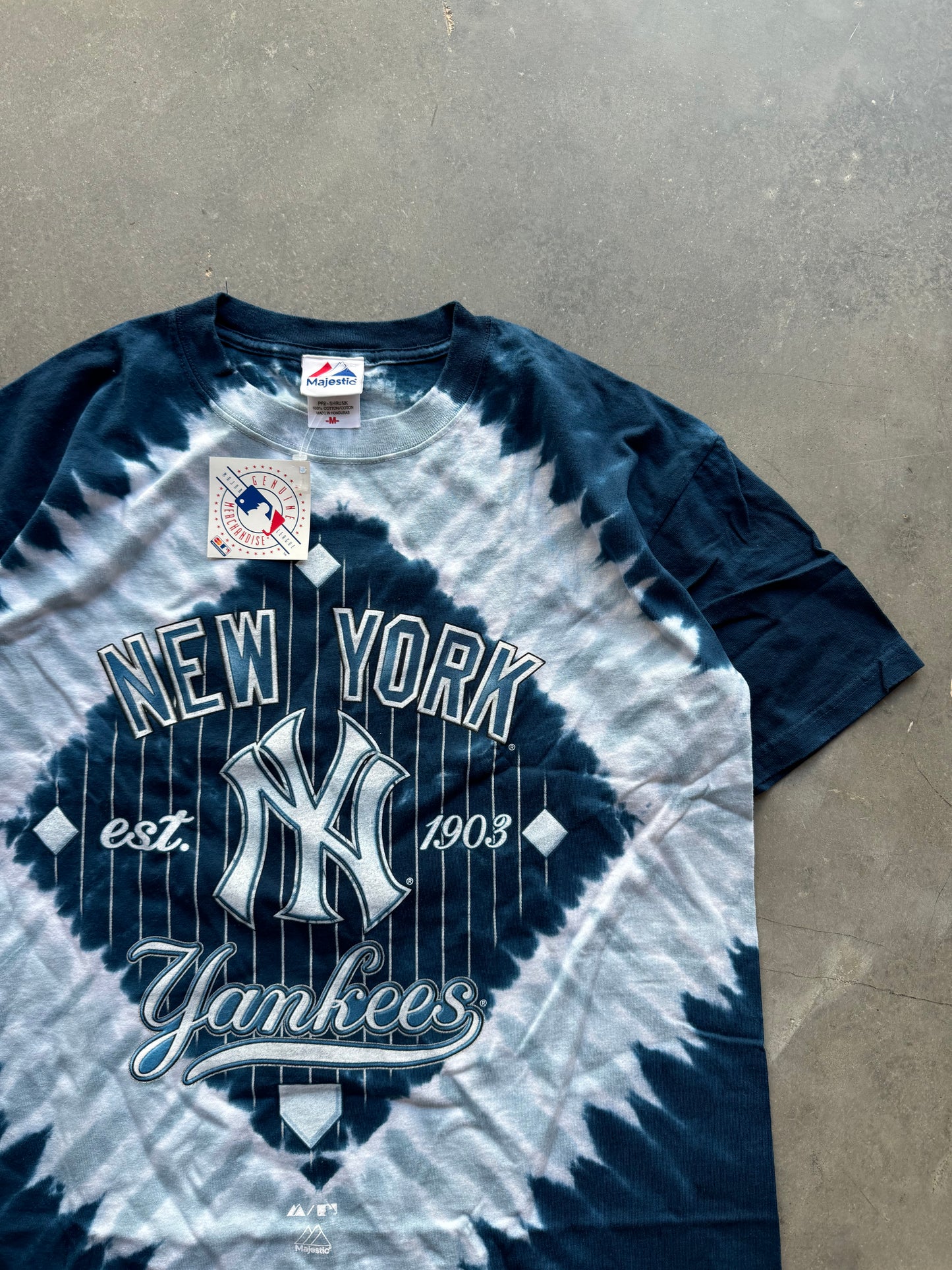 90’s New York Yankees Vintage Majestic Tie Dye MLB Baseball Tee - Deadstock (Medium)