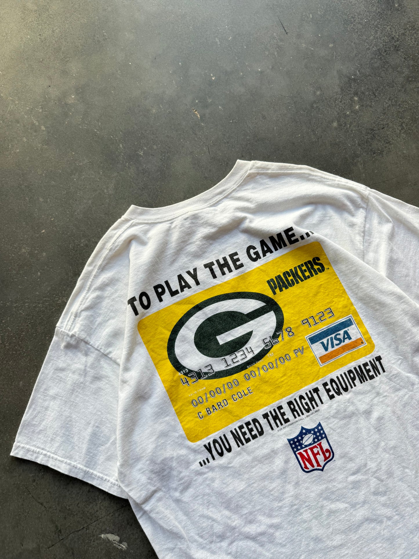 90’s Green Bay Packers MBNA Bank Credit Card Vintage NFL Tee (XL)