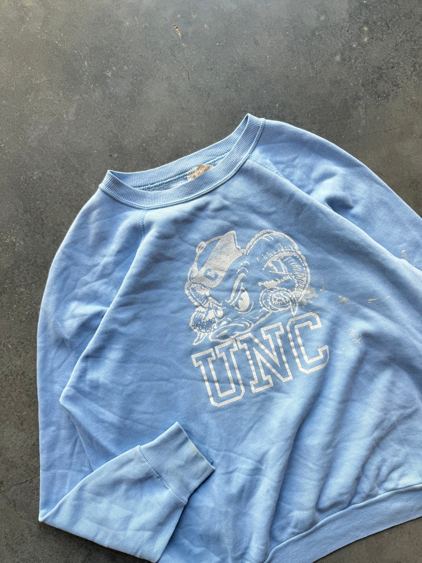 80’s UNC North Carolina Tarheels Vintage Light Blue College Crewneck (Medium)