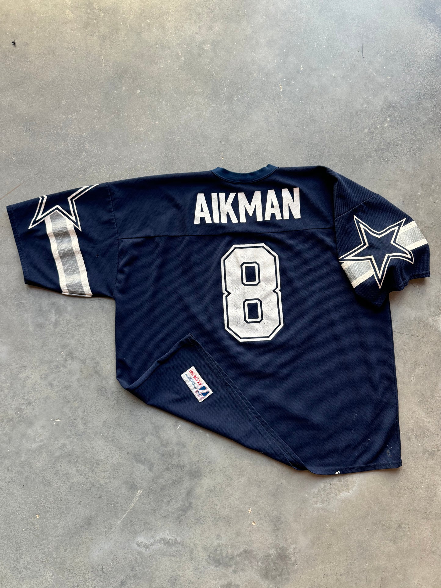 90’s Dallas Cowboys Troy Aikman Vintage Logo 7 NFL Jersey (Boxy XXL)