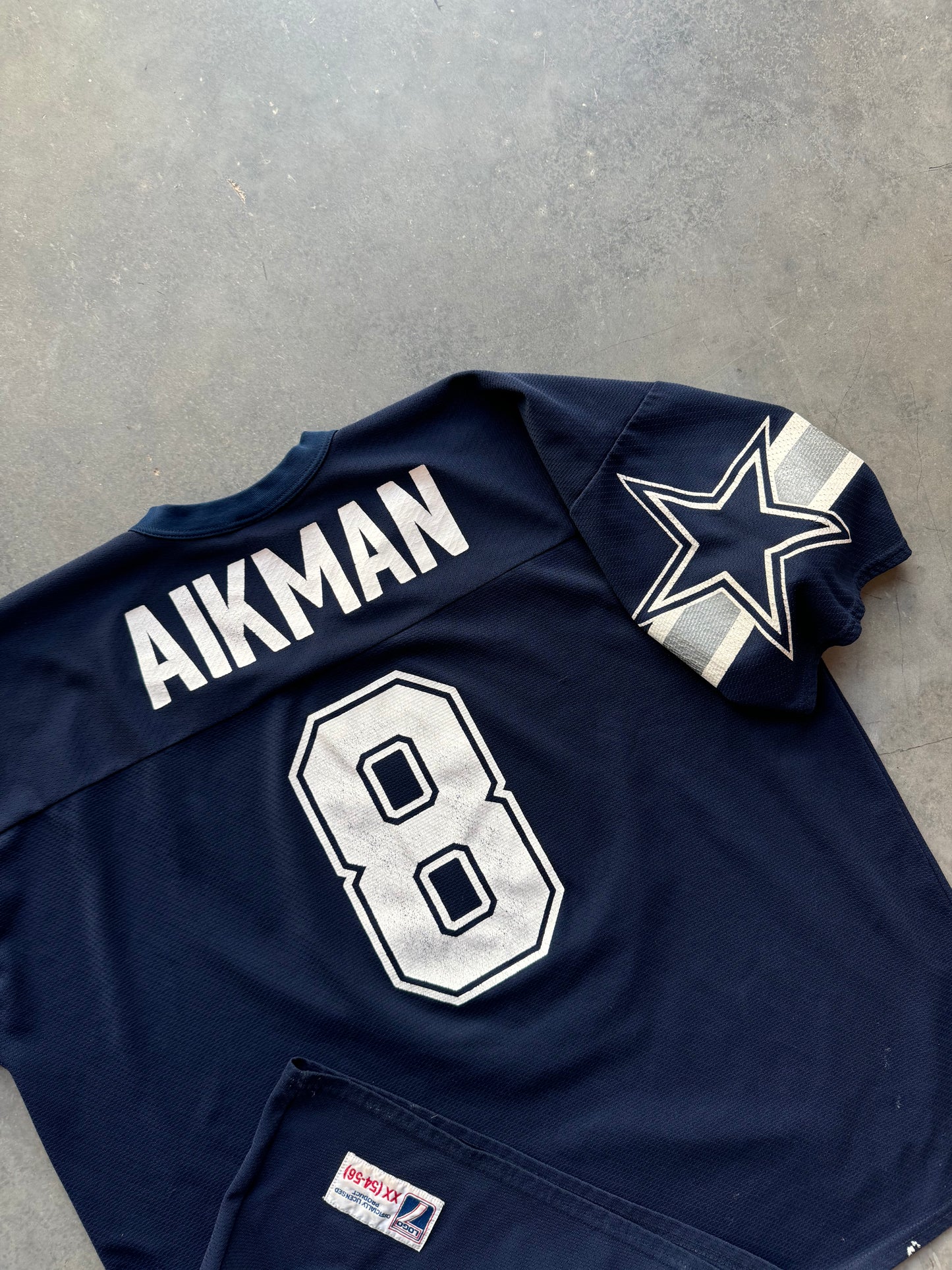 90’s Dallas Cowboys Troy Aikman Vintage Logo 7 NFL Jersey (Boxy XXL)