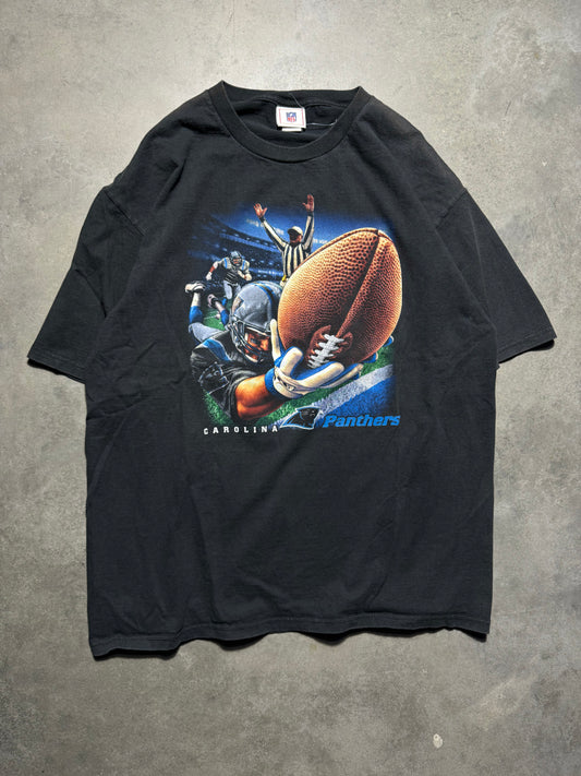 00’s Carolina Panthers Vintage Black Touchdown Reach NFL Tee (XL)