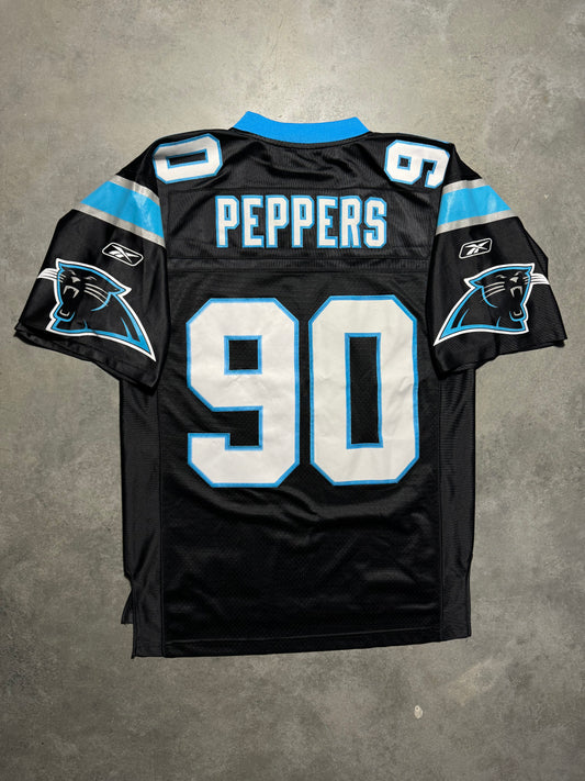00’s Carolina Panthers Julius Peppers Vintage Black Stitched Reebok NFL Jersey (Medium)