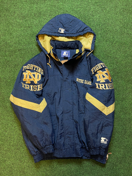 90’s Notre Dame Fighting Irish Vintage Starter College Puffer Jacket (XL)